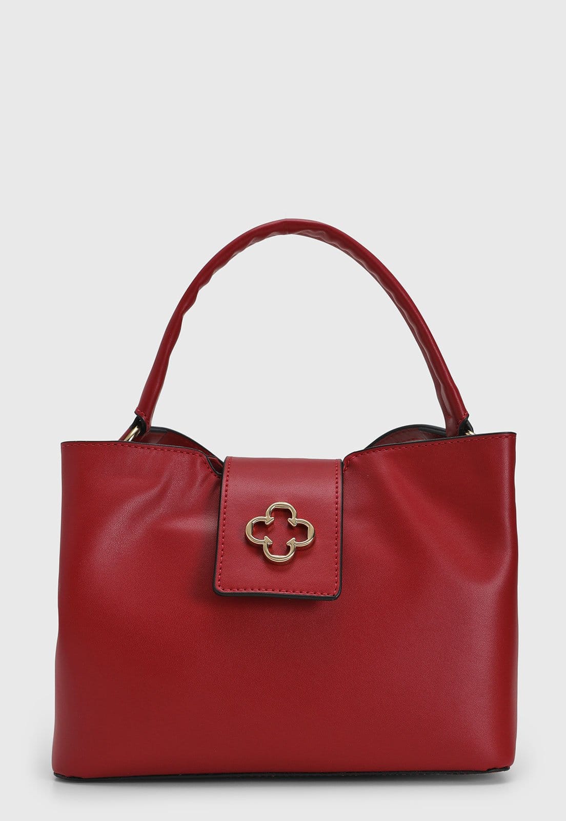 Bolsa Feminina Capodarte Média Emblema Dourado Vermelha