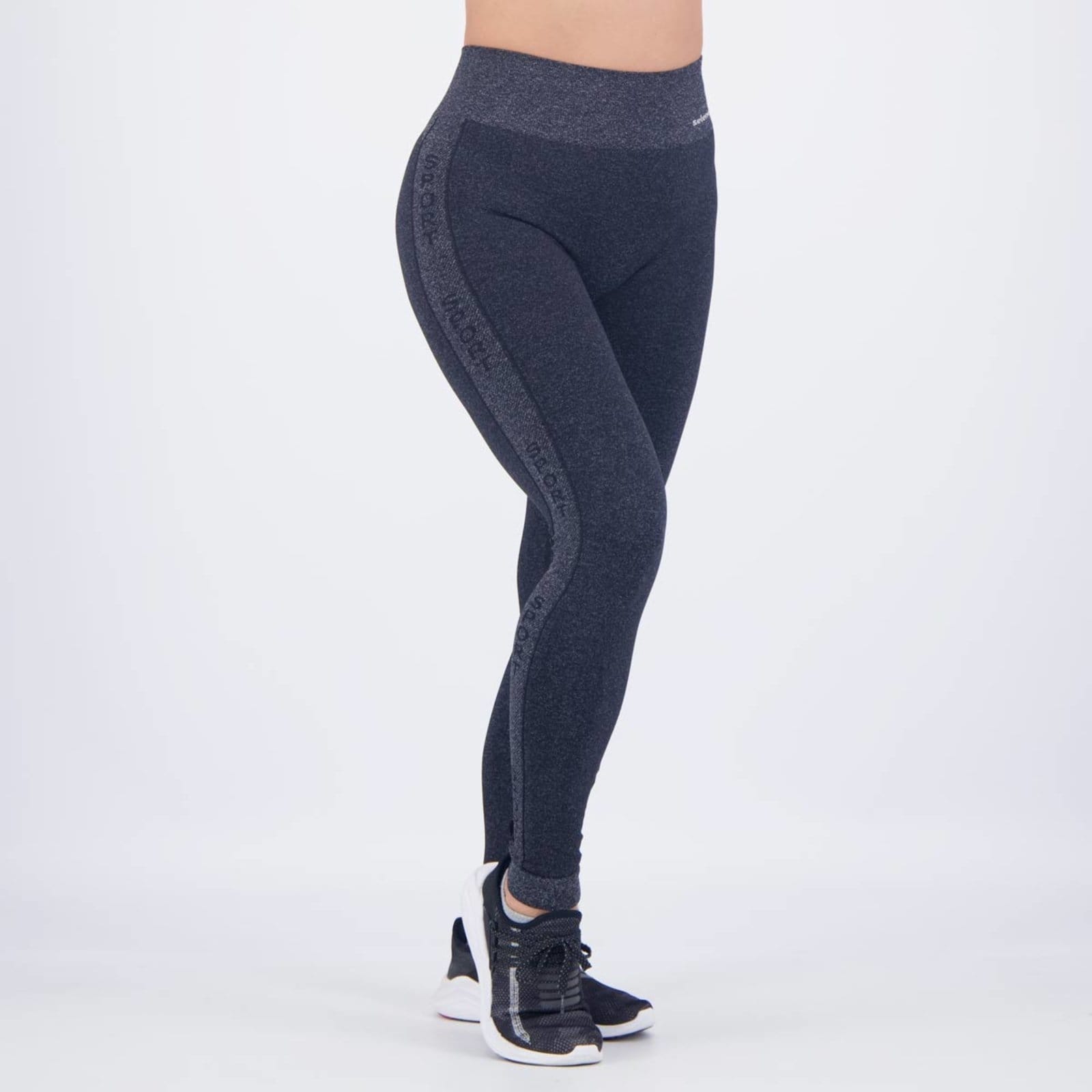 Vista 2 Calça Legging Selene Sem Costura Preta Mescla SELENE preto