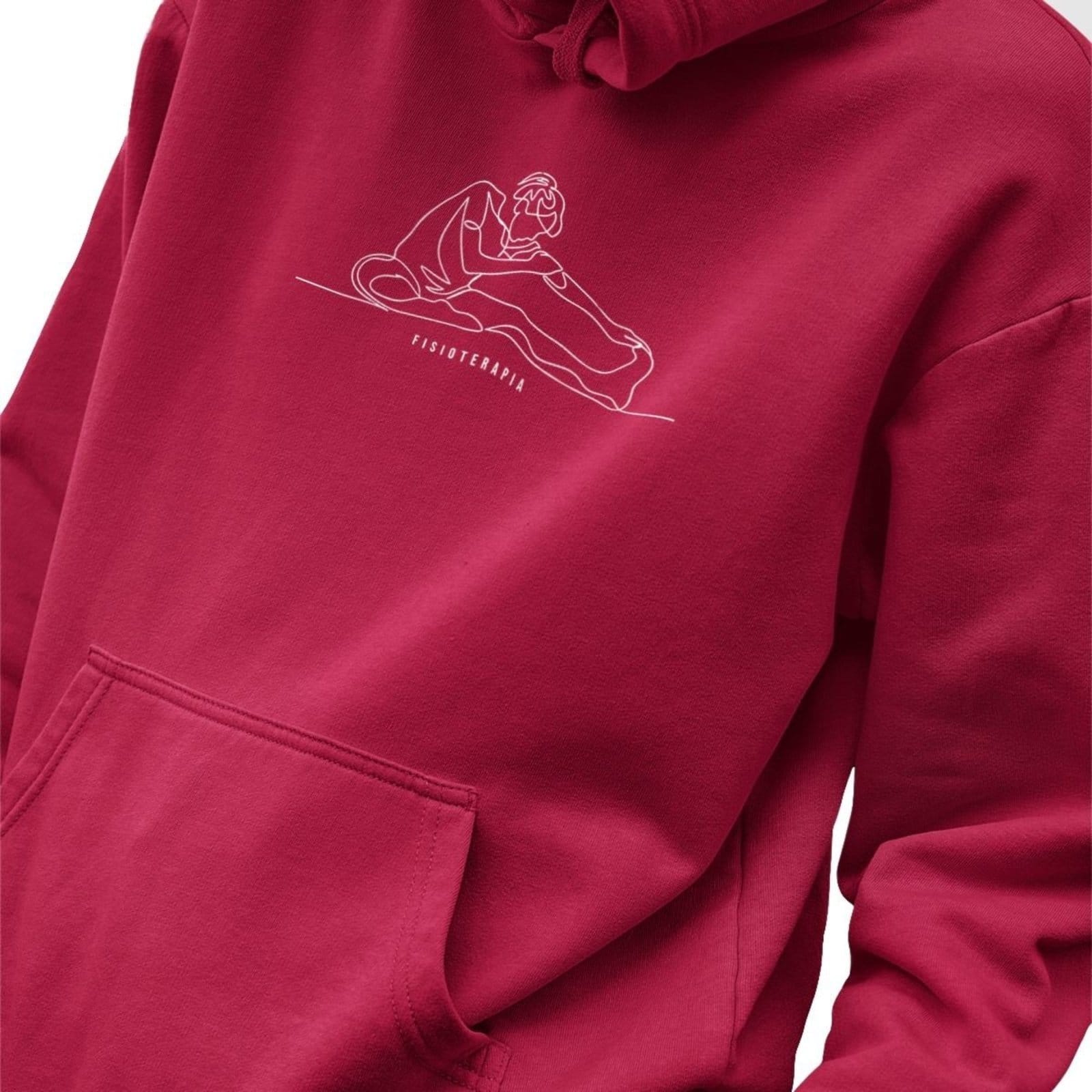 Blusa Moletom Masculino Estampado Line Fisioterapia em Algodão Fio 30.1 Penteado Bordo