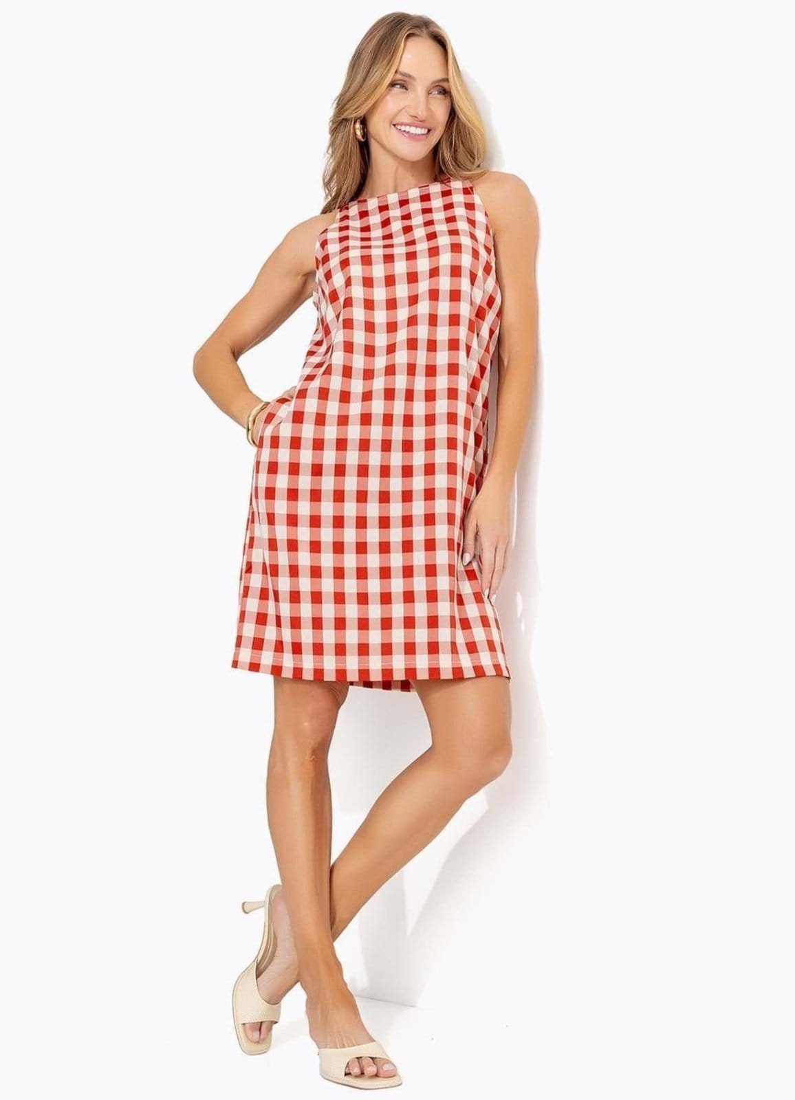 Vestido Em Tecido De Poliéster Vichy