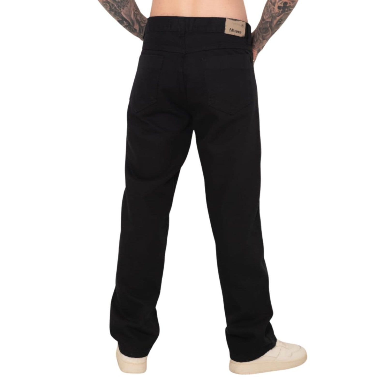 Vista 2 Calça Masculina Preta Balão Tradicional Jeans Loka preto