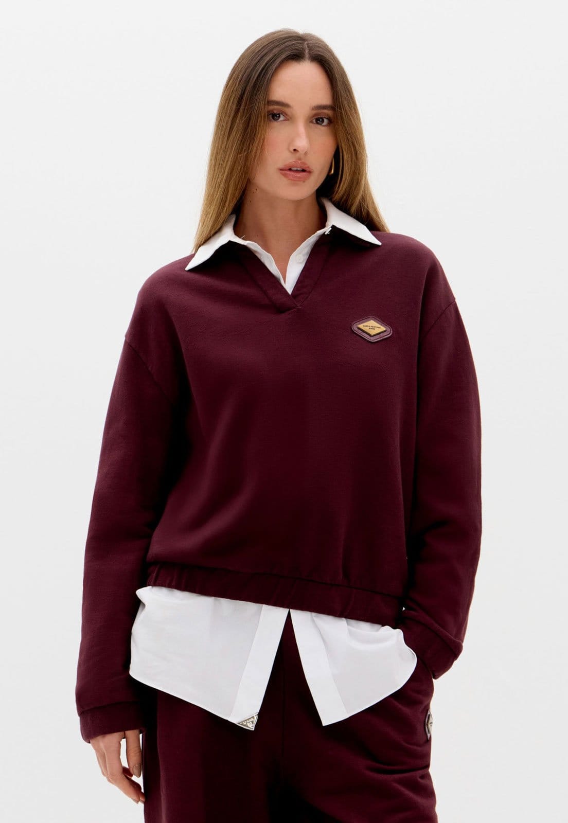 Blusa de Moletom Feminina Lança Perfume Gola Chemise