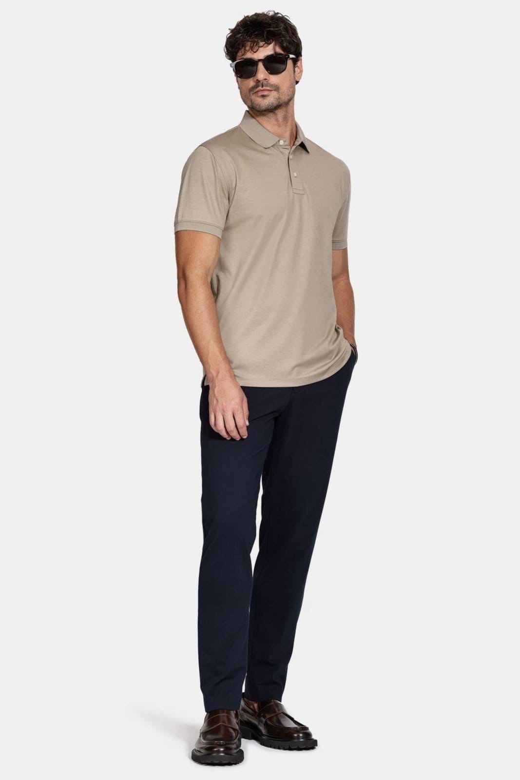 Vista 2 Calça Aramis Alfaiataria Malha Cós Elástico Marinho Aramis azul marinho