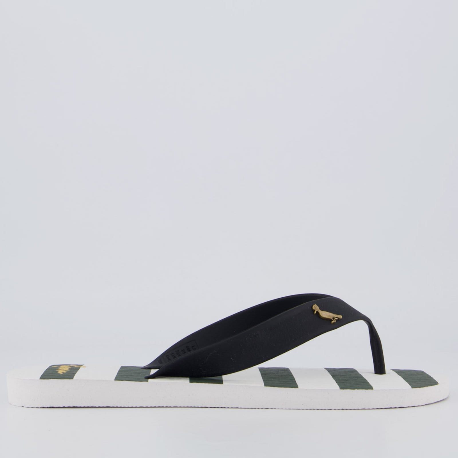 Vista 2 Chinelo Reserva Summer Stripes Verde e Branco Reserva branco verde