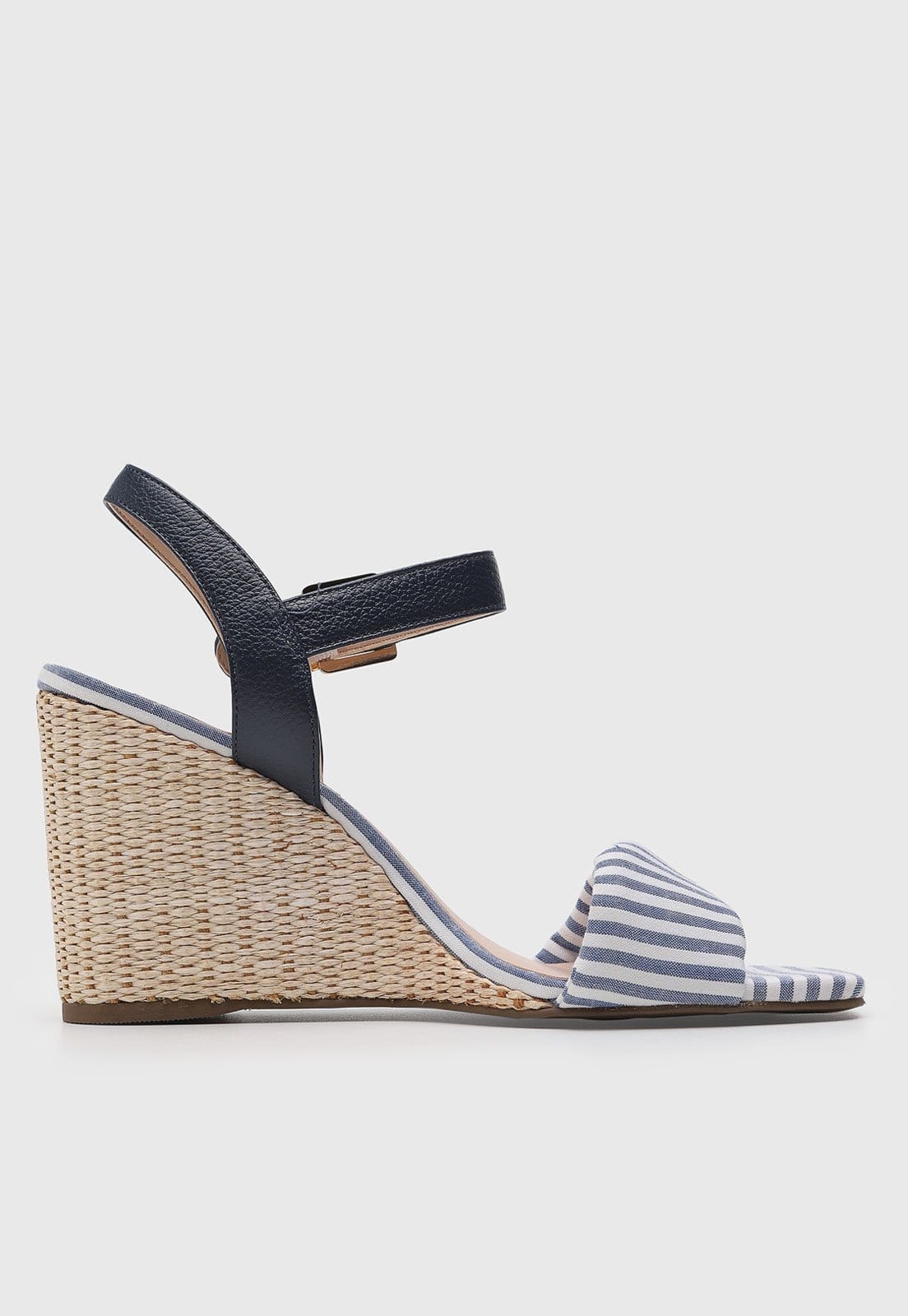 Vista 2 Sandália Feminina Jorge Bischoff Anabela Listrada Jorge Bischoff azul