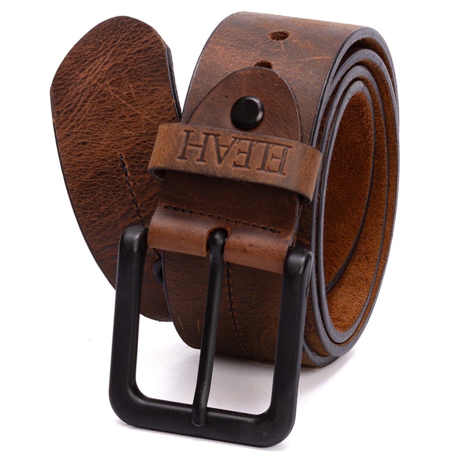 Cinto masculino em couro na cor chocolate