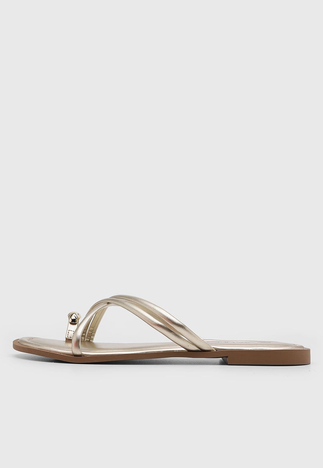 Rasteira Feminina VIA UNO Metalizada Dourada