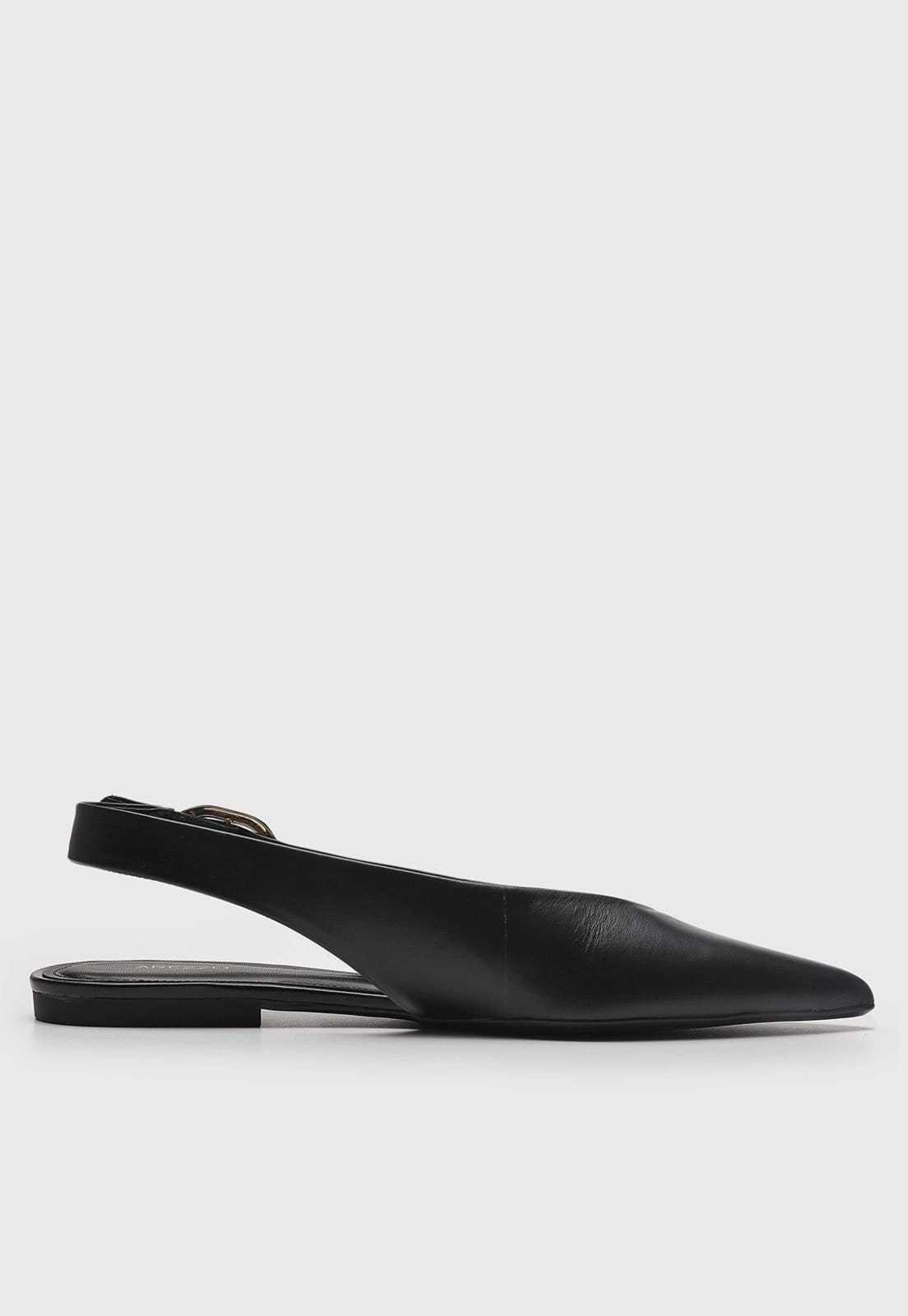 Vista 2 Sapatilha Feminina Arezzo Slingback Bico Fino Preta Arezzo preto
