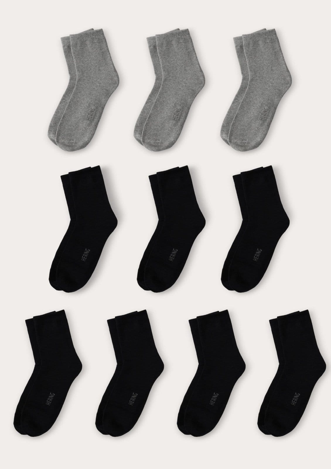 Kit 10 Meias Em Algodão Cano Médio Hering