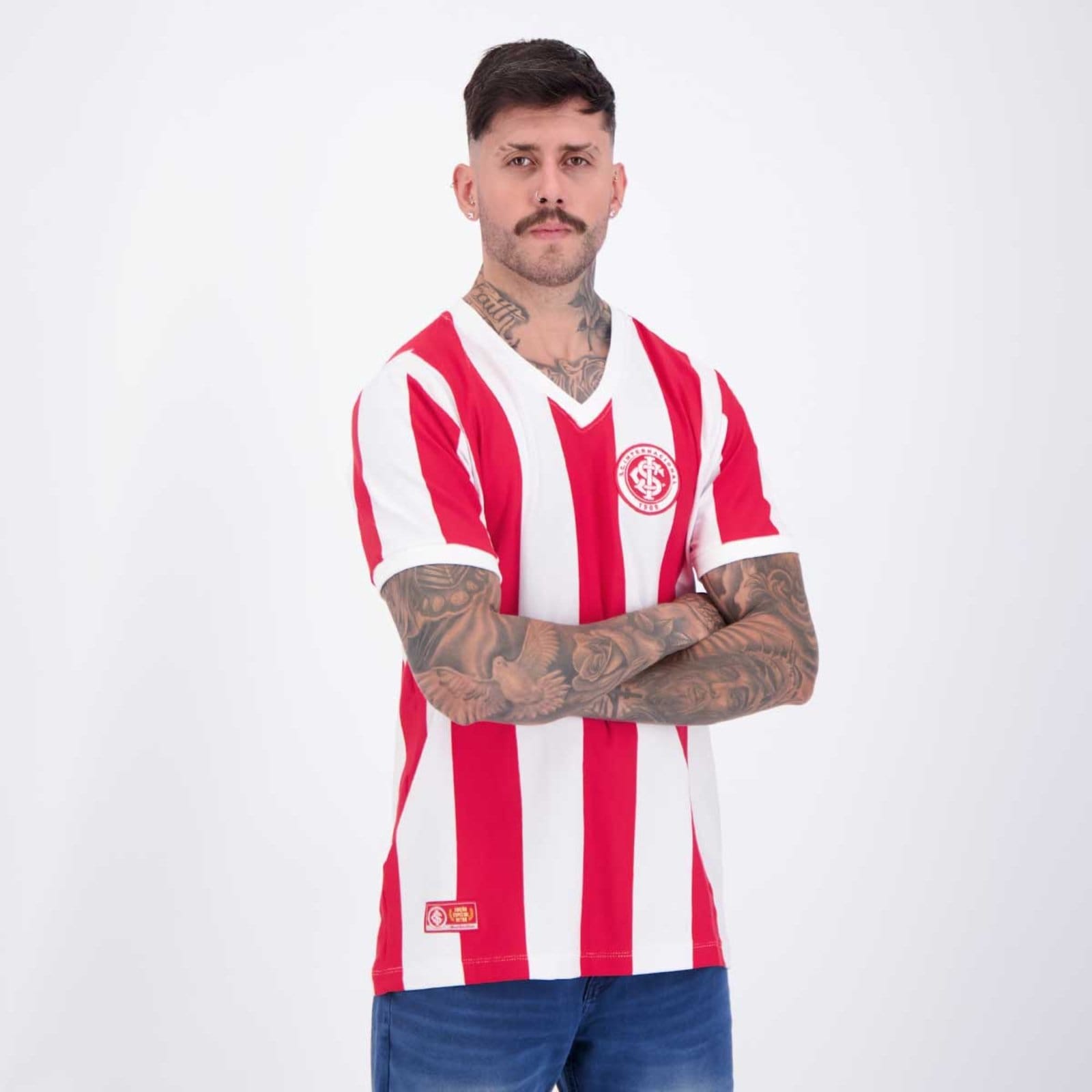 Vista 2 Camisa Internacional Retrô 2013 Listrada Retrômania branco