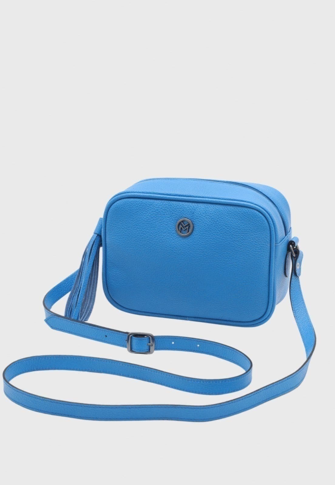 Bolsa Transversal de Couro Mariart Titânio Caribe