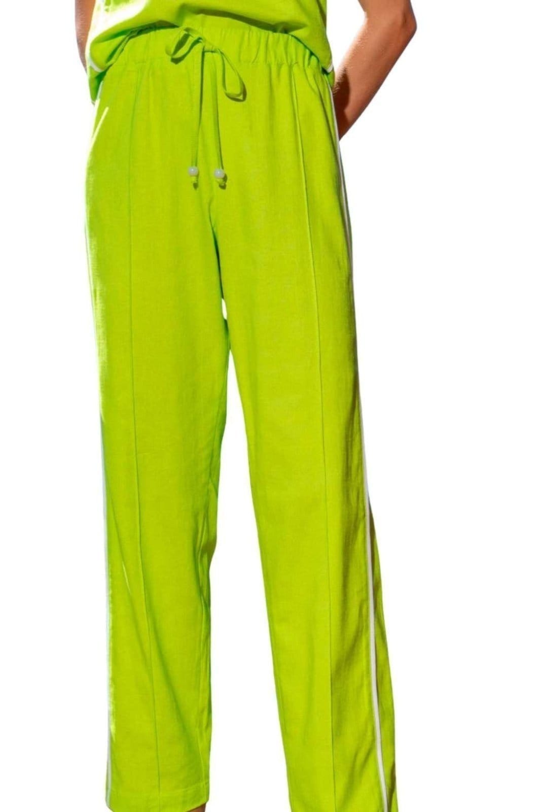Vista 2 Calça Vanibele Linho Limão Vanibele verde