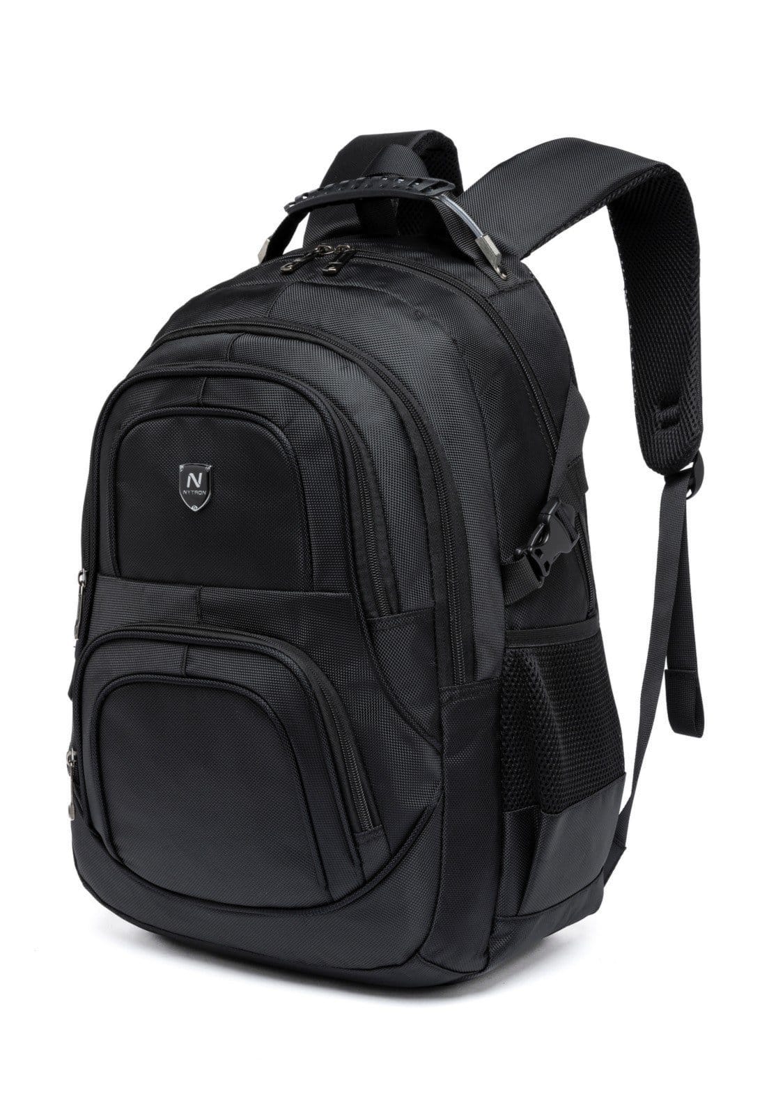 Vista 2 Mochila Executiva Nytron Resistente Masculina Notebook Espaçosa Trabalho Nytron preto