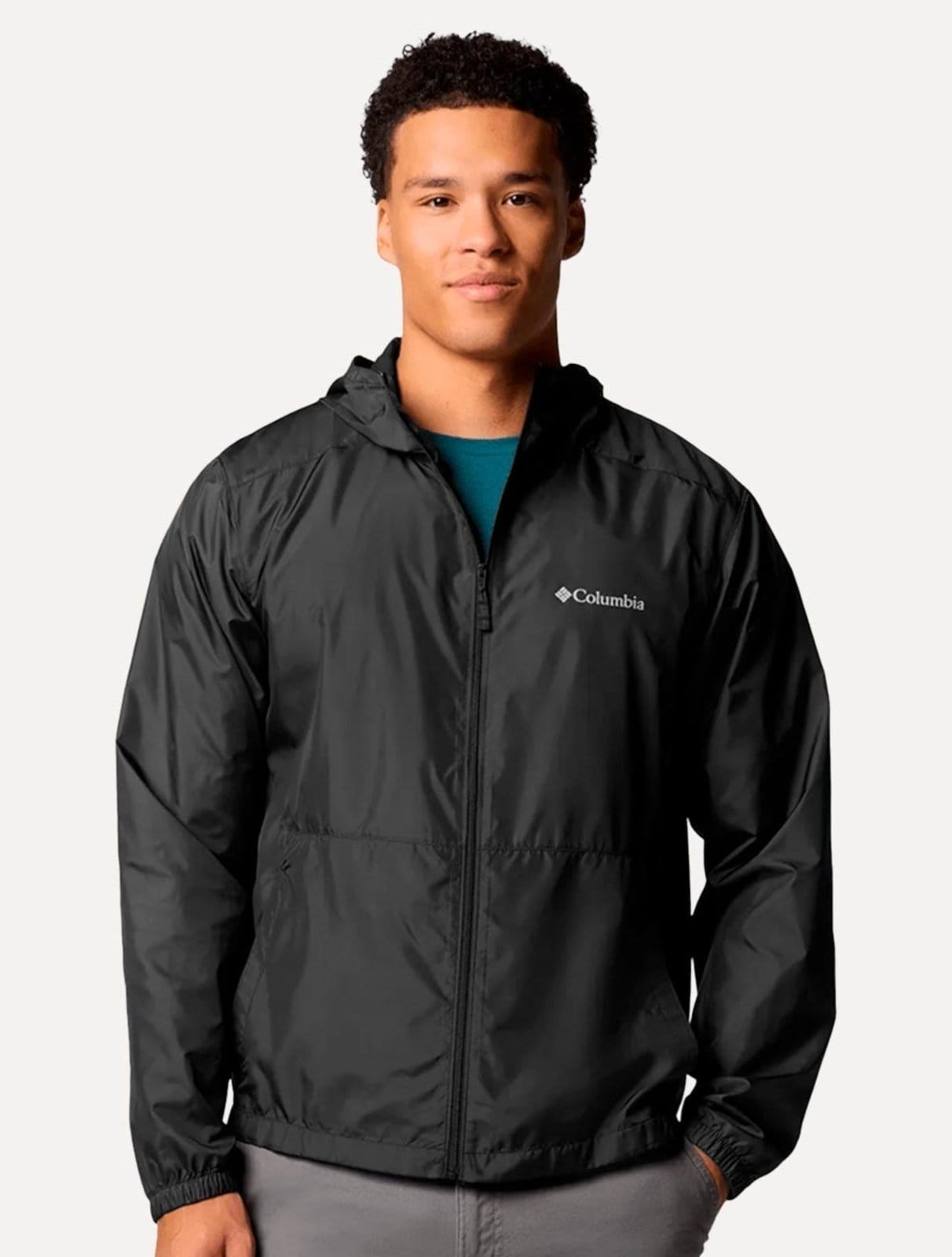 Vista principal Jaqueta Columbia Masculina Discovery Loop Windbreaker Preta Columbia preto