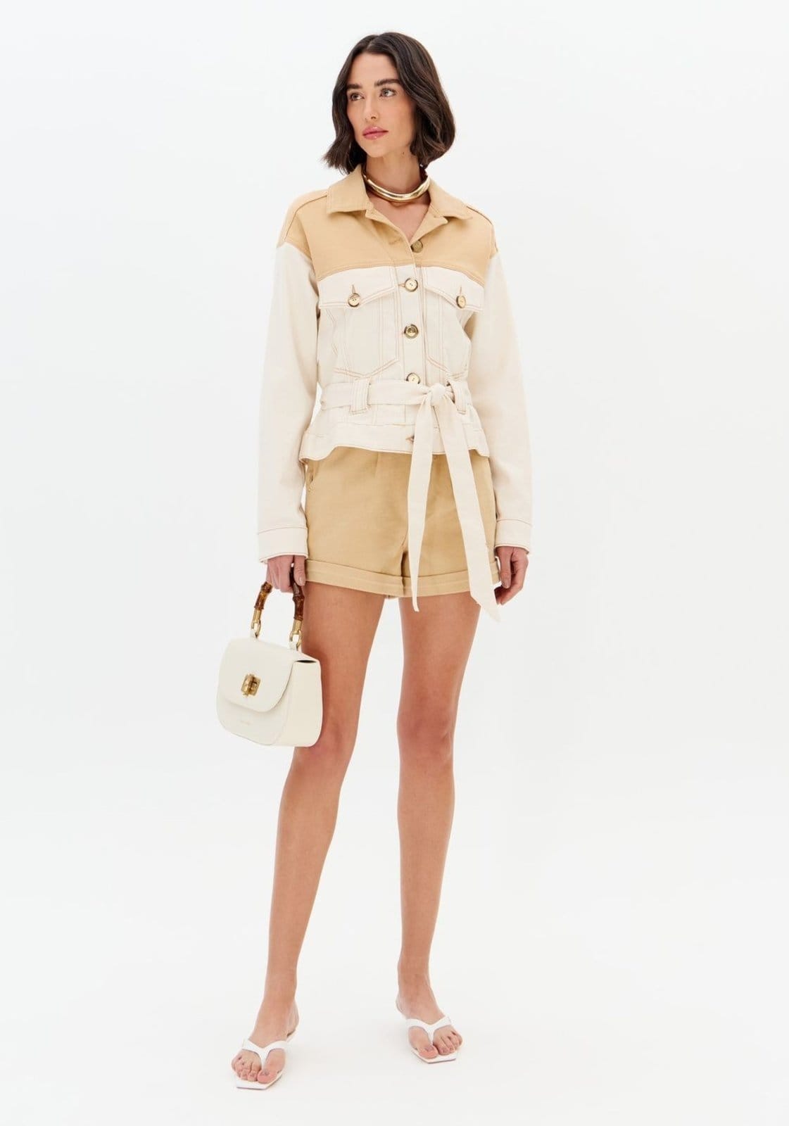 Short Sarja Clochard Cintura Super Alta