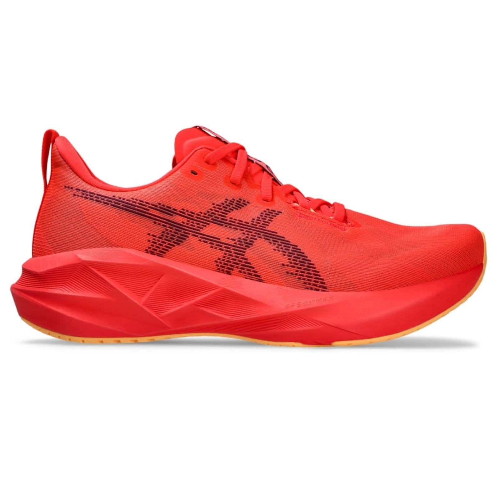 Vista 2 Tênis ASICS Novablast 5 - Masculino Roxo ASICS vermelho