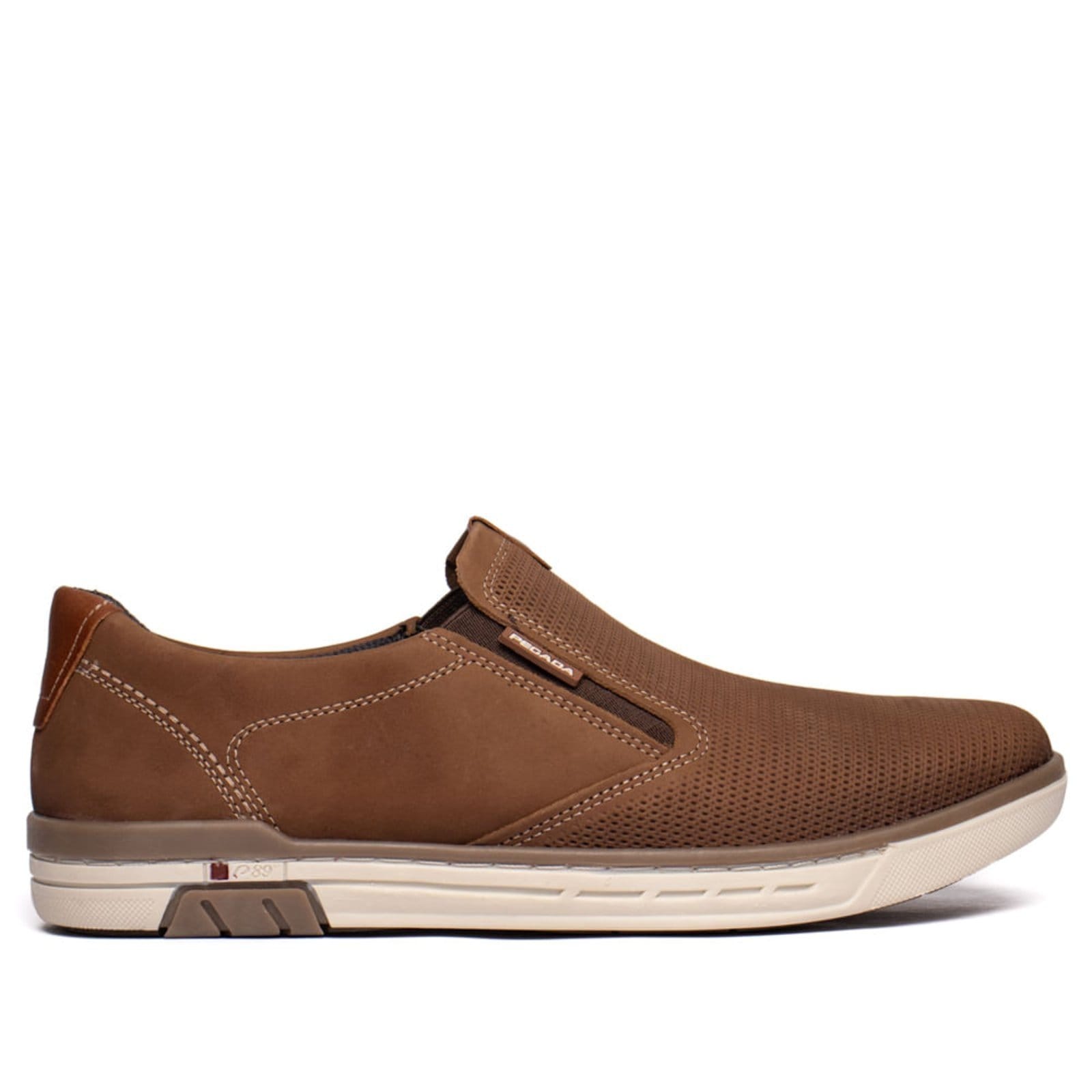 Sapato Masculino Pegada Couro Calce Fácil Claro