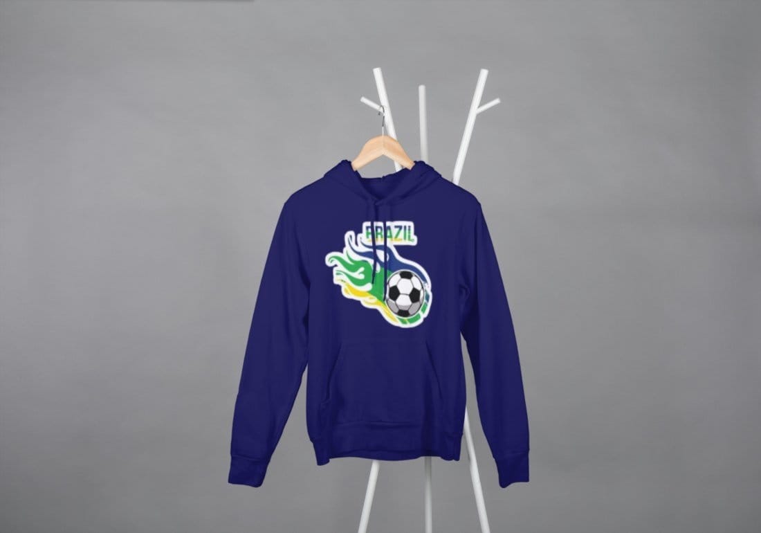 Blusa de Frio Moletom Esportivo Com Capuz Unissex Marinho