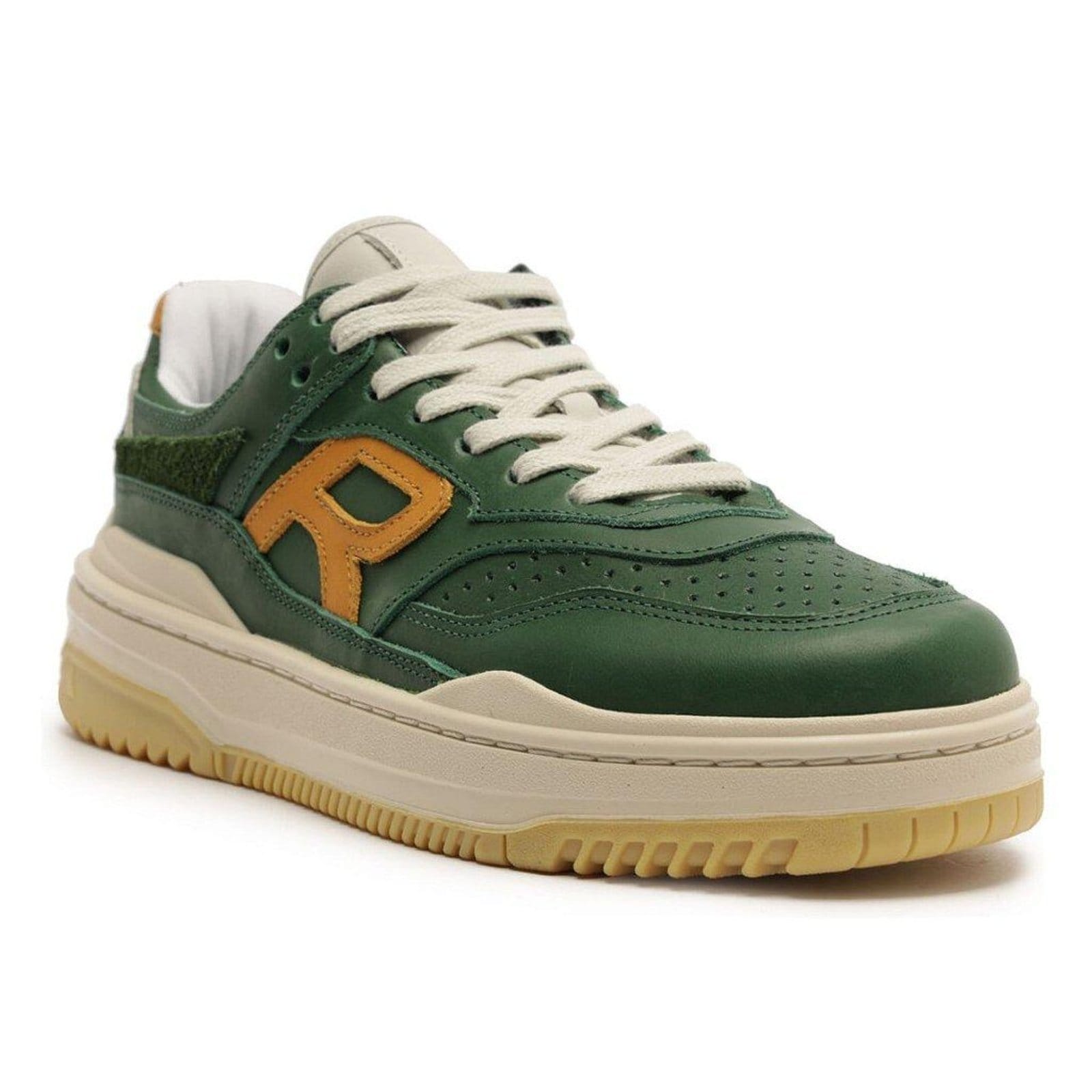 Vista 2 Tenis Masculino Reserva R Broox Kick Verde Brasil RESERVA GO branco verde