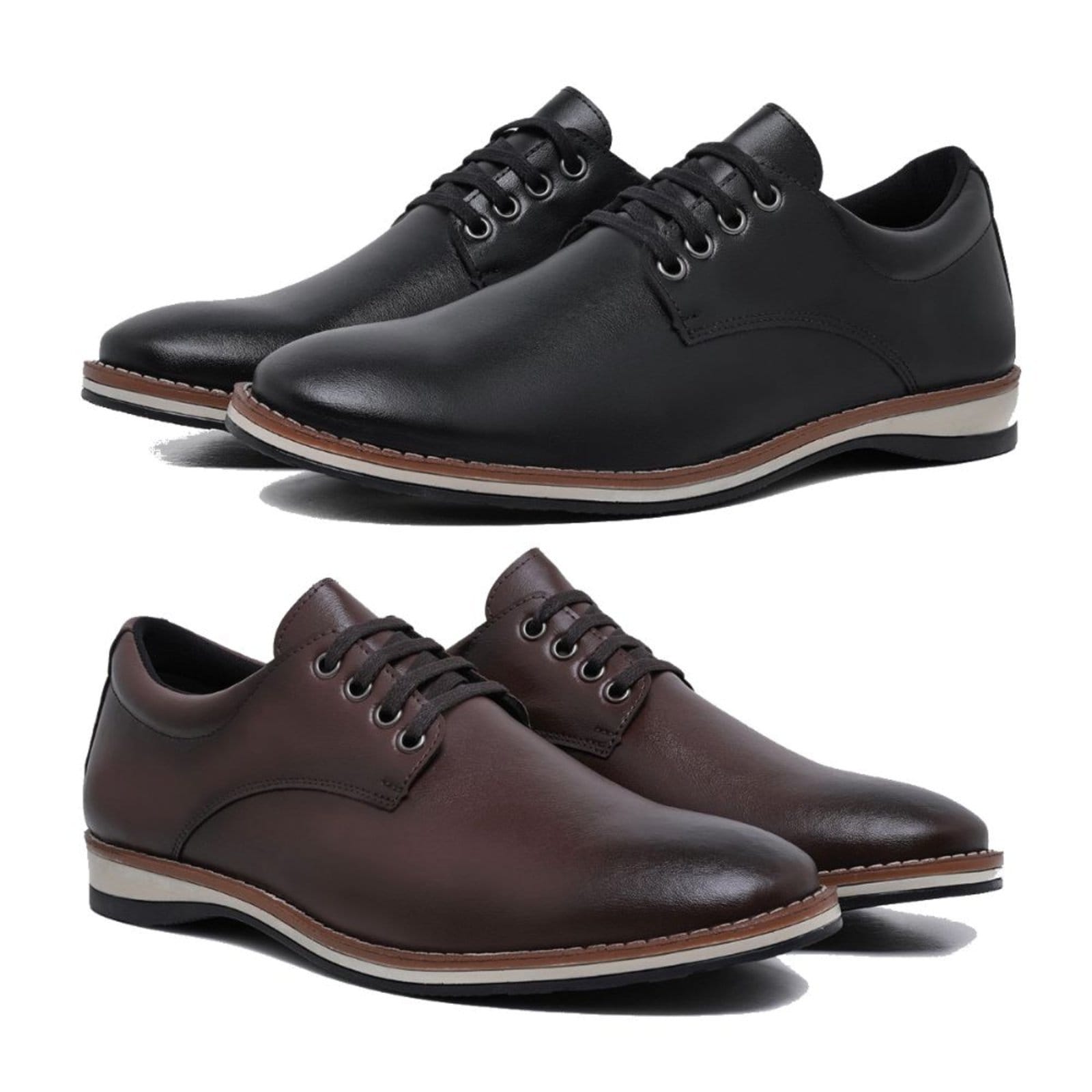 Kit 2 Sapato Social Oxford Masculino com Cadarço Moderno Elegante e