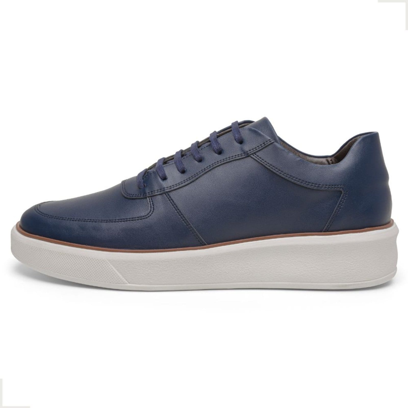 Vista 2 Sapato Casual Tênis Moderno Masculino com Cadarço Confortavel Bertelli Marinho Bia Ramos azul marinho