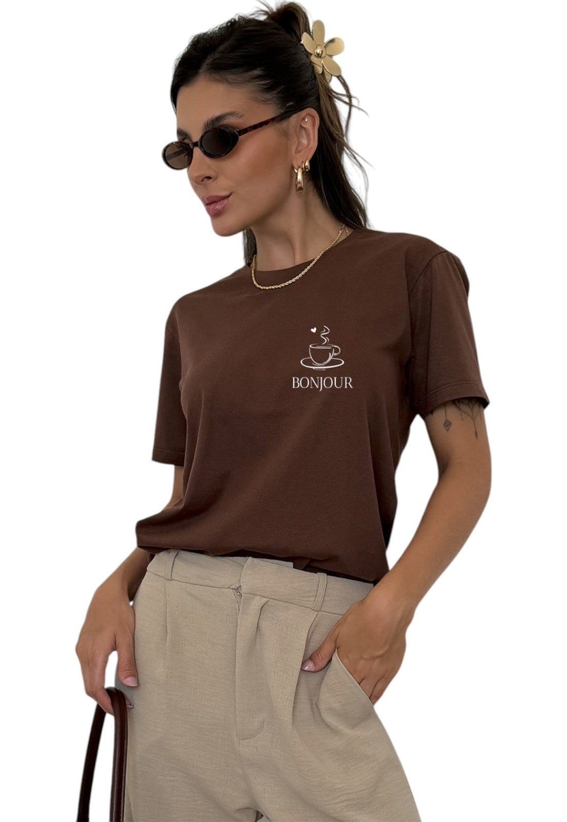 Camiseta Cianitas Estampa Bonjour