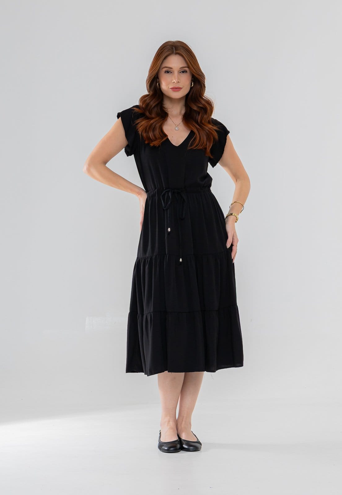 Vestido Aura Alice Viscolinho Liso