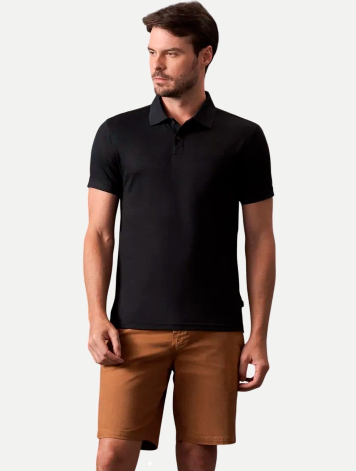 Polo Calvin Klein Liquid Touch Básica Preta