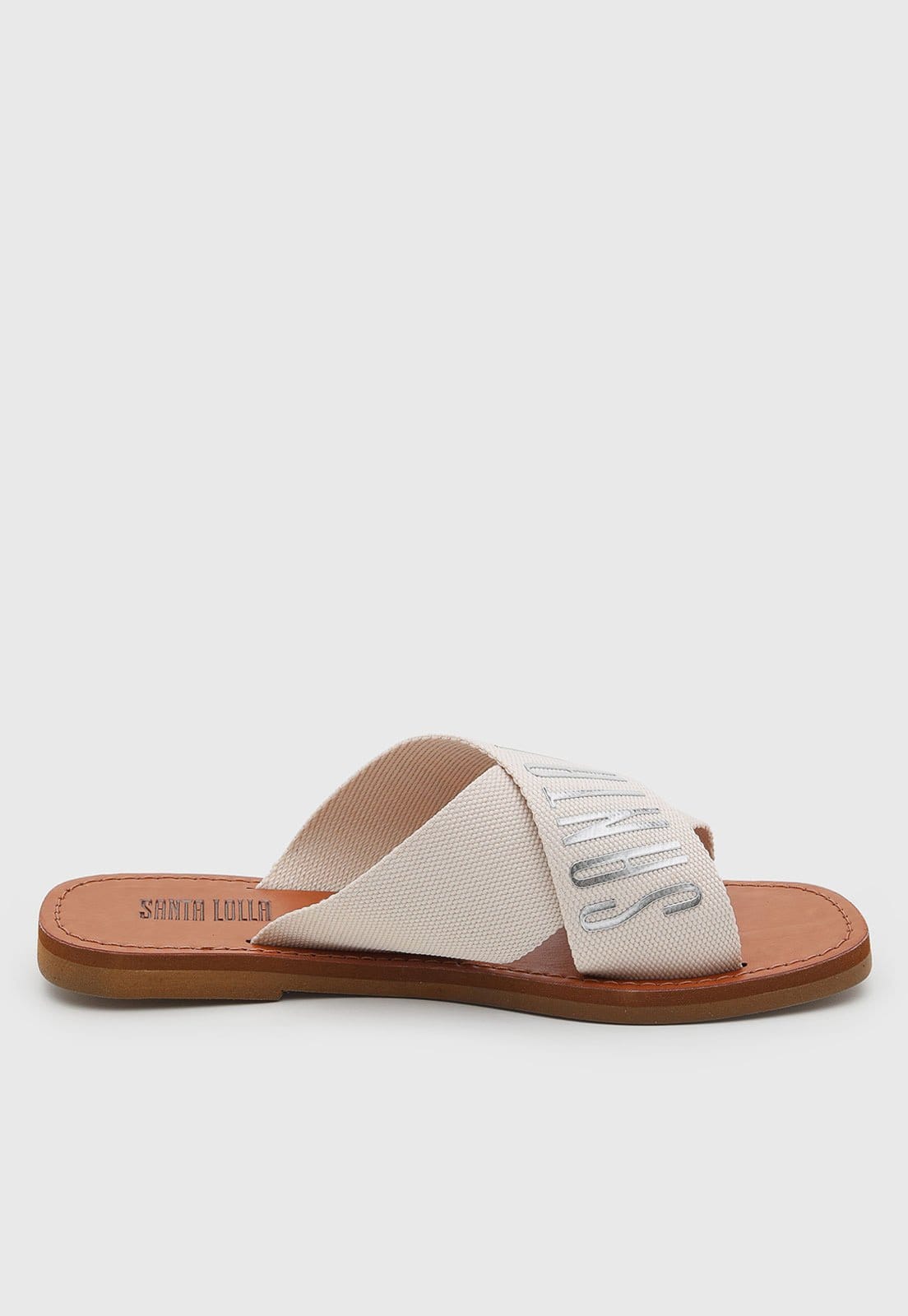 Vista 2 Rasteira Feminina Santa Lolla Tiras Off-White Santa Lolla off-white white