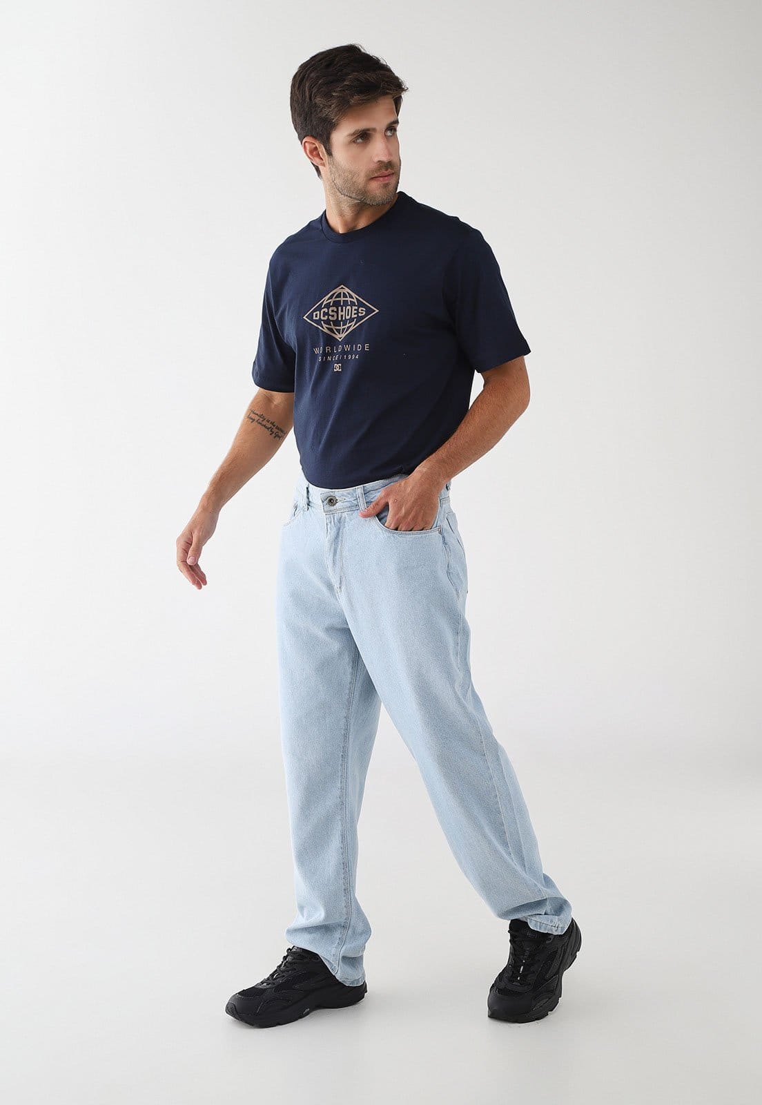 Vista 2 Calça Jeans Masculina Hang Loose Regular Cottom Claro Hang Loose azul