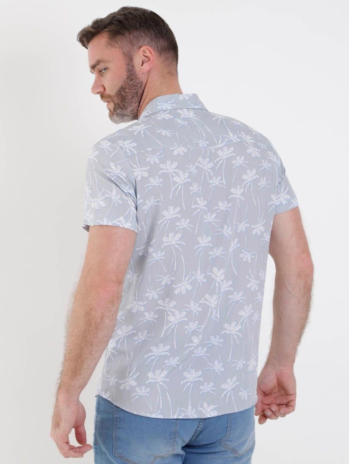 Vista 2 Camisa Manga Curta Vels Masculina Vels cinza