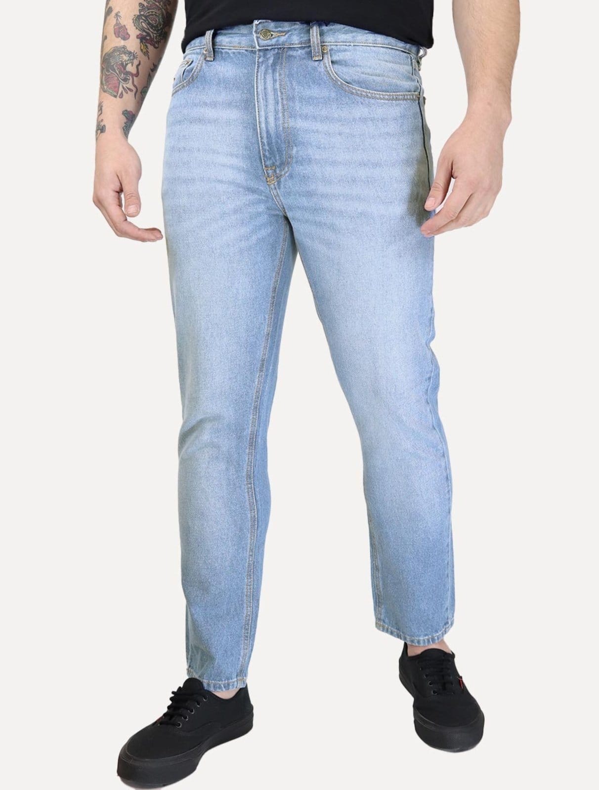 Calça Tommy Jeans Masculina Dad Regular Tapered Azul Claro