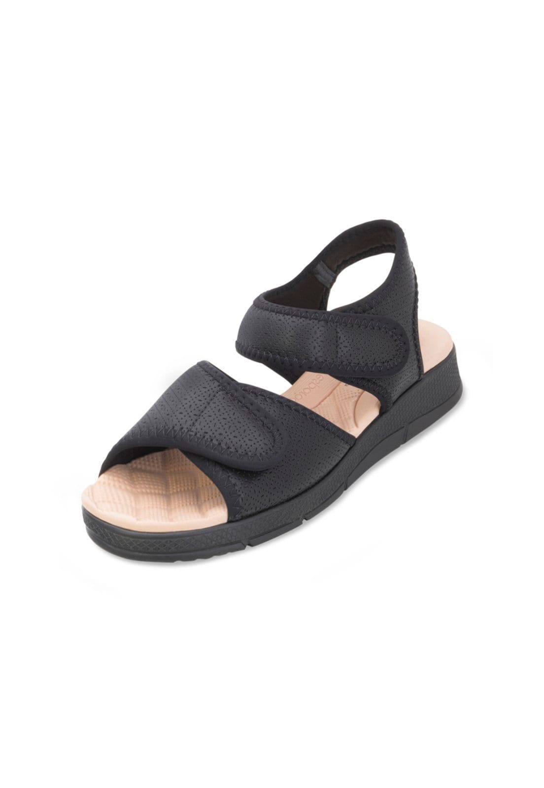 Sandália Papete Piccadilly PD24-57100 Preto-Nude