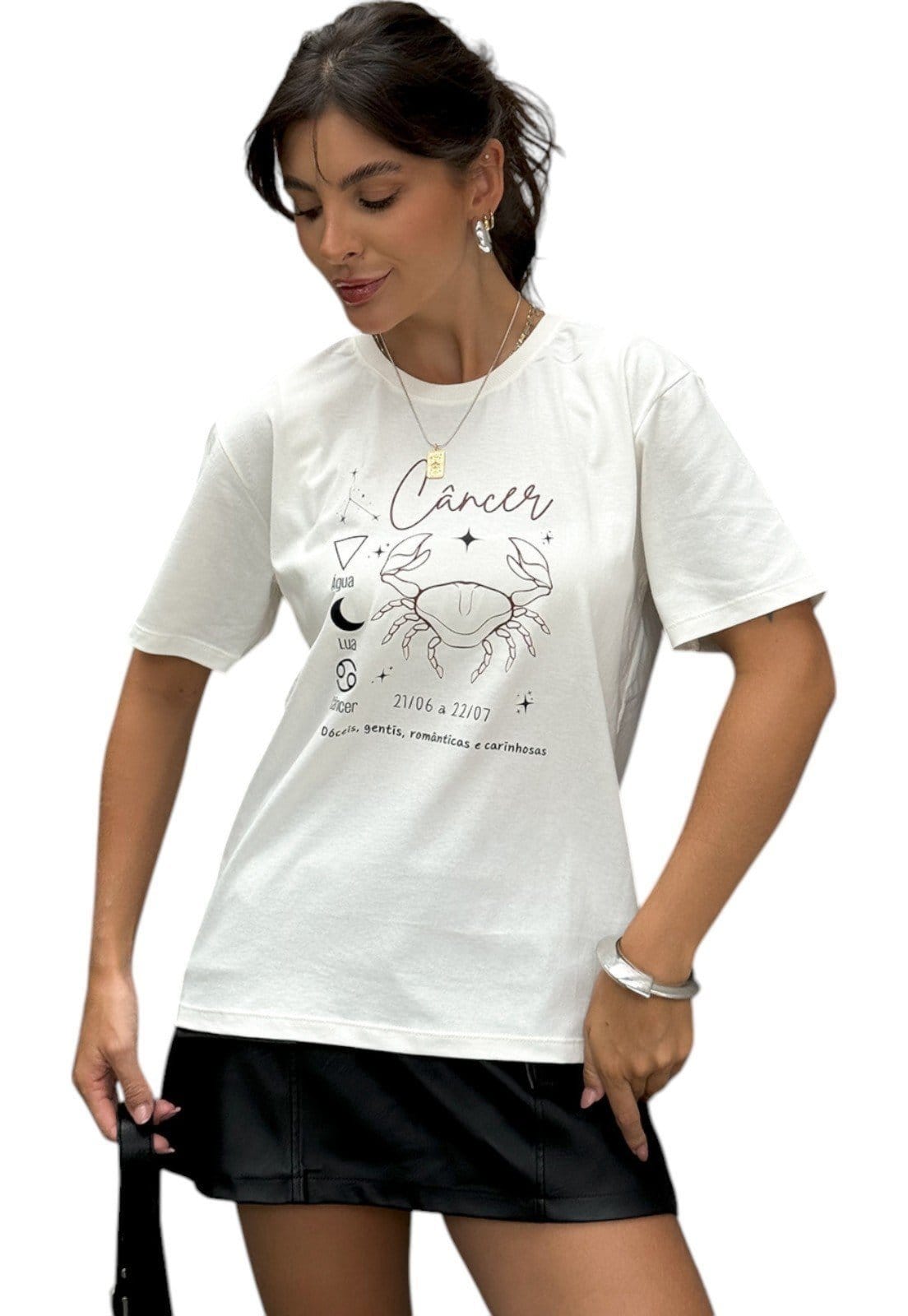 Camiseta Cianitas Off Estampa Signo Câncer