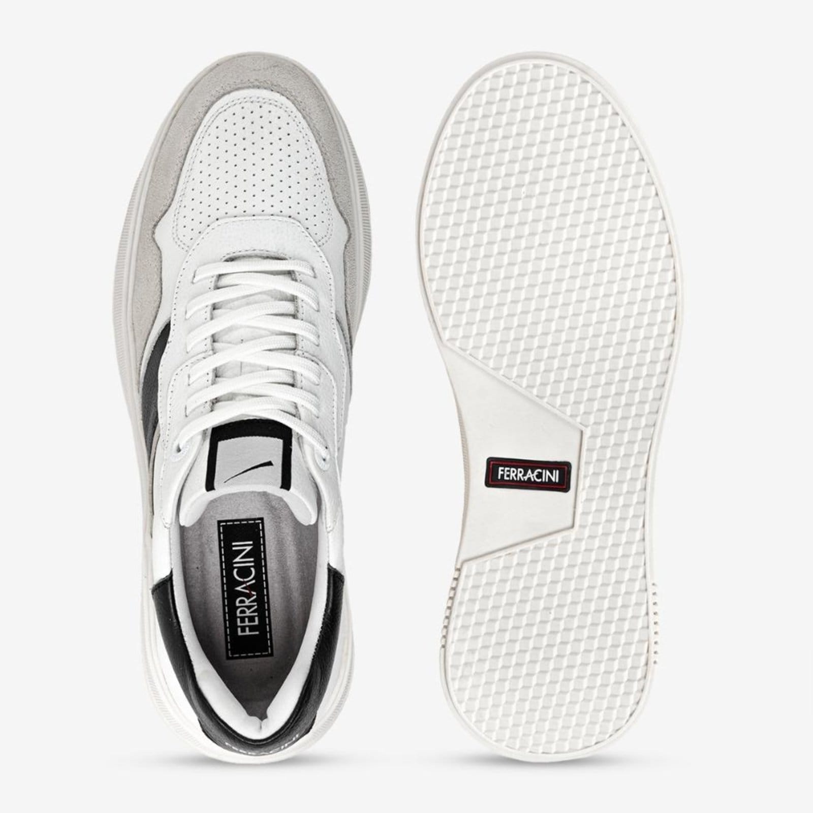 Vista 2 Tênis Casual Ferracini Logan de Couro com Camurça FERRACINI branco