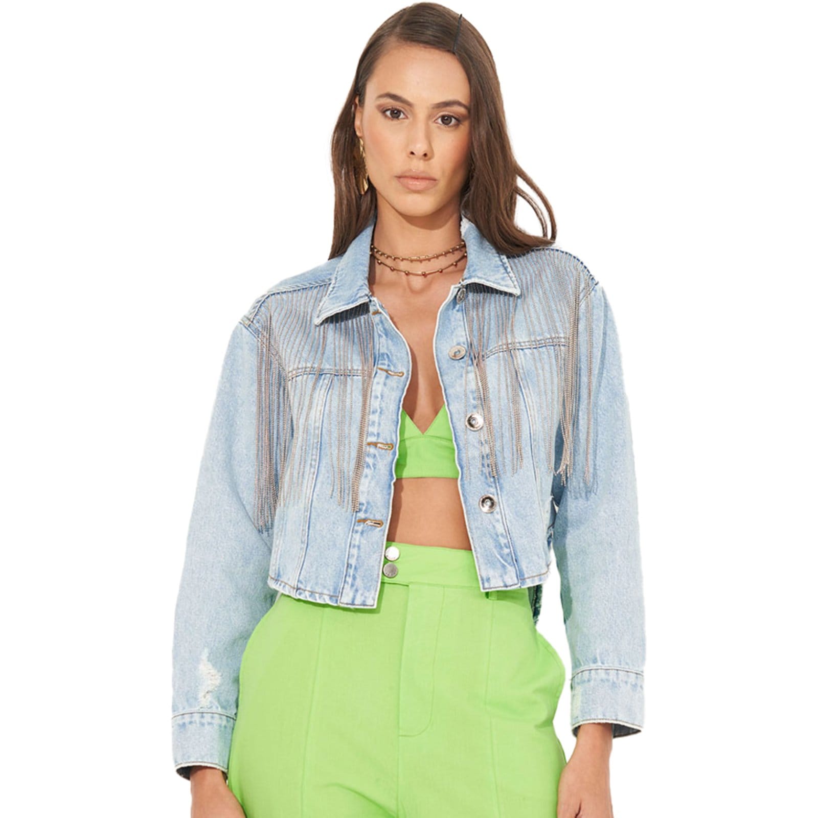 Jaqueta Jeans Colcci Chain IN23 Feminino