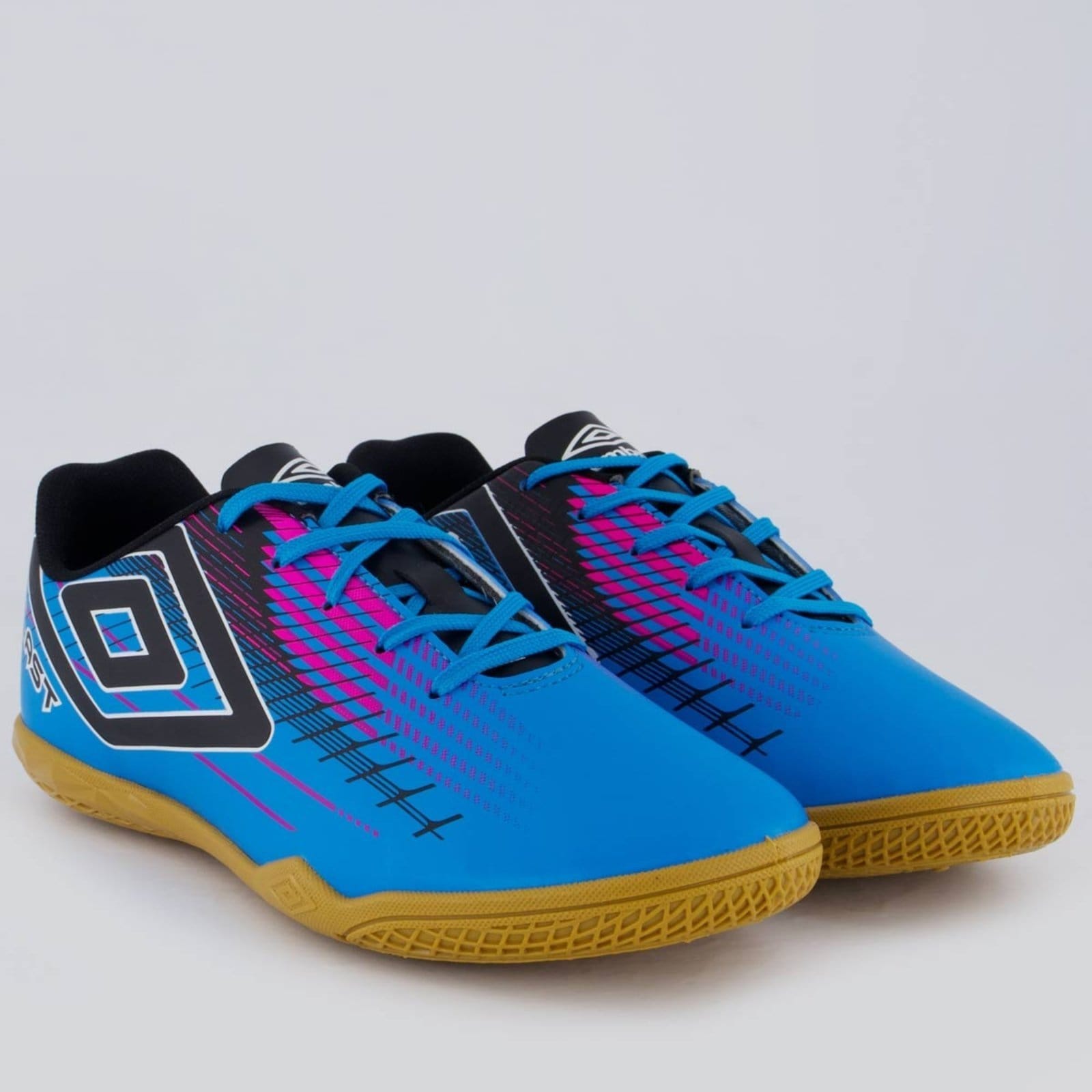 Vista 2 Chuteira Umbro Blast Futsal e Rosa Umbro azul