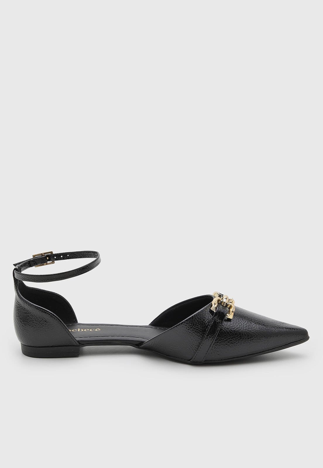 Vista 2 Sapatilha Feminina Beecê Ponta Fina Preta BEBECÊ preto