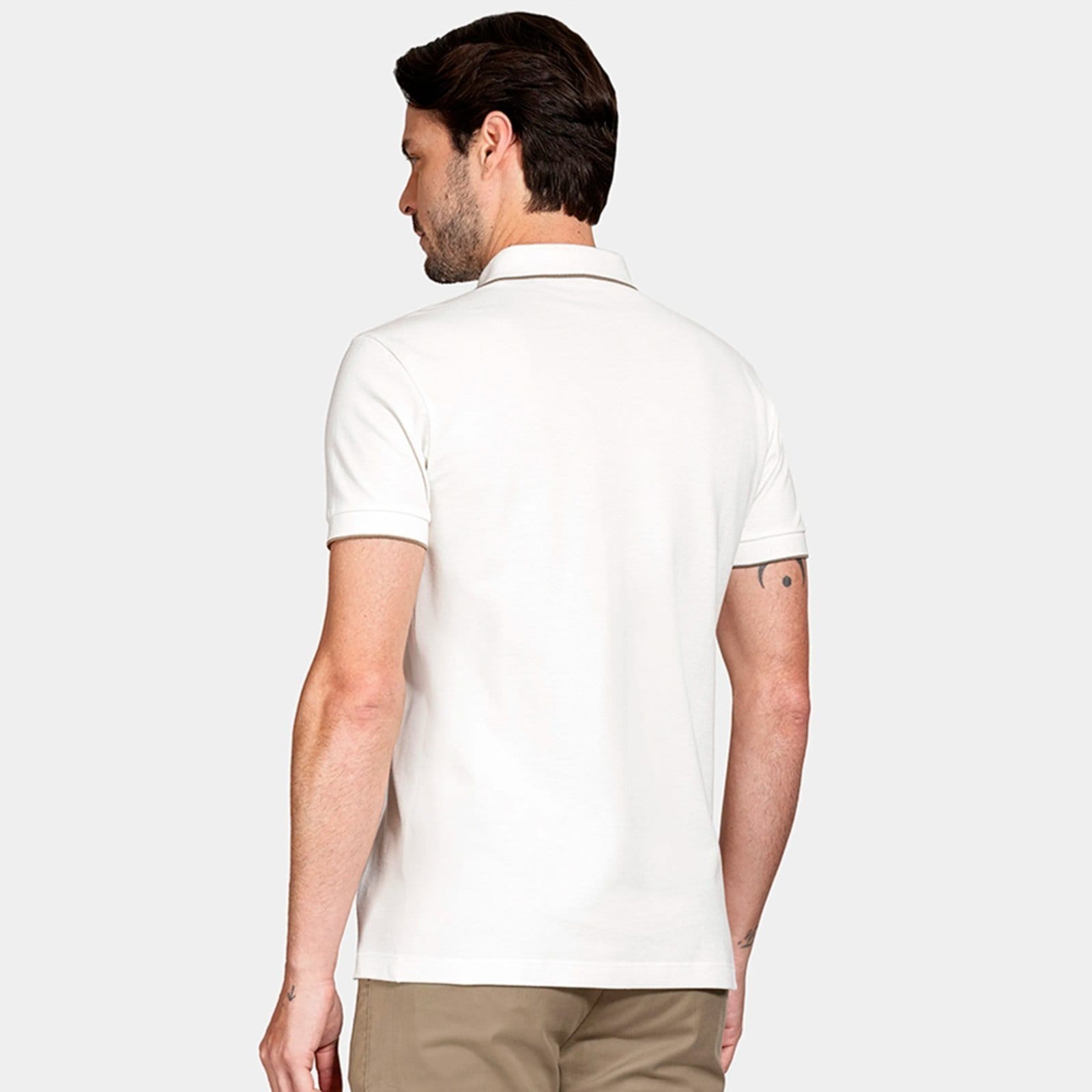 Vista 2 Camisa Polo Aramis Piquet Retilinea In26 Off White Masculino Aramis amarelo white