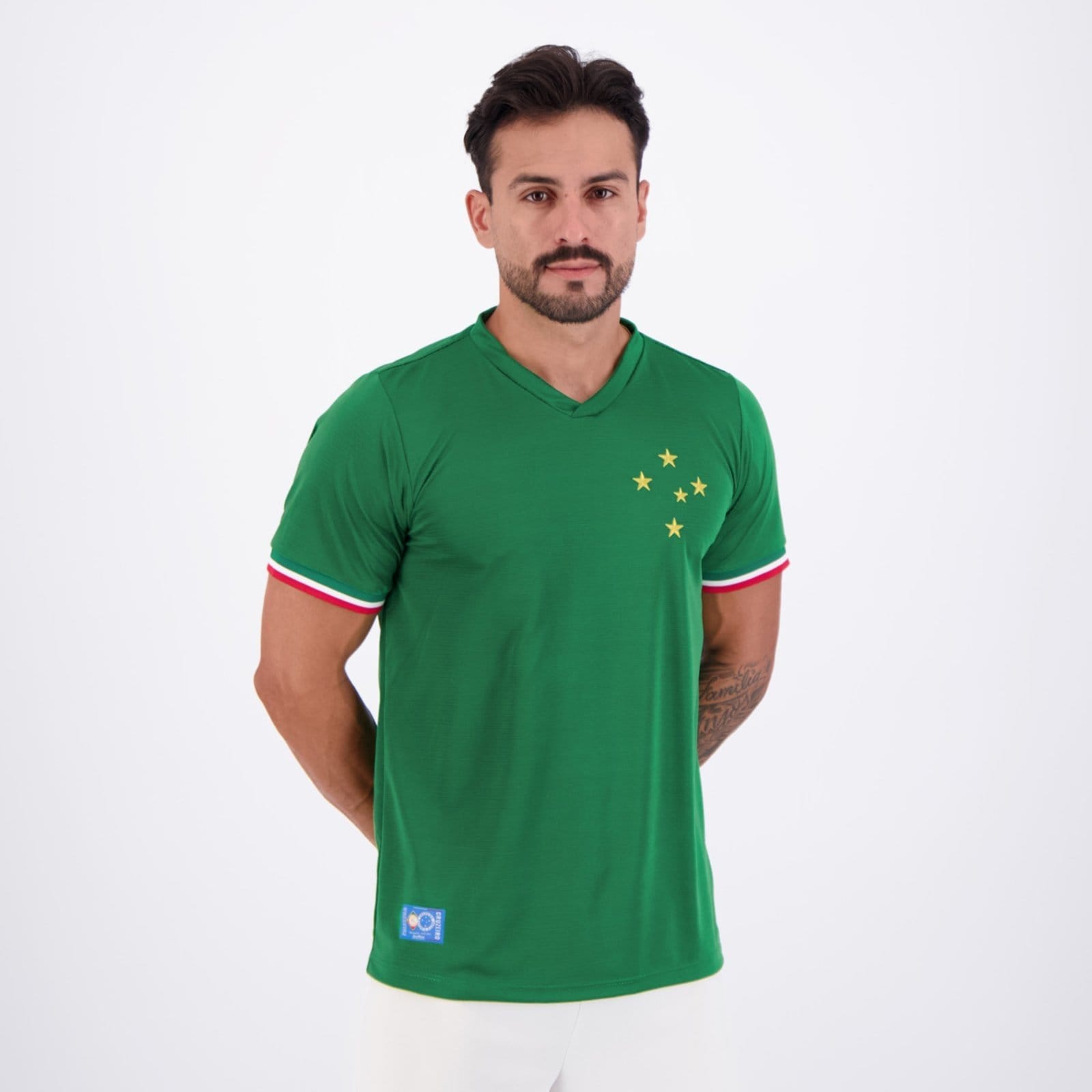 Vista 2 Camisa Cruzeiro Retrô Palestra Retrômania azul