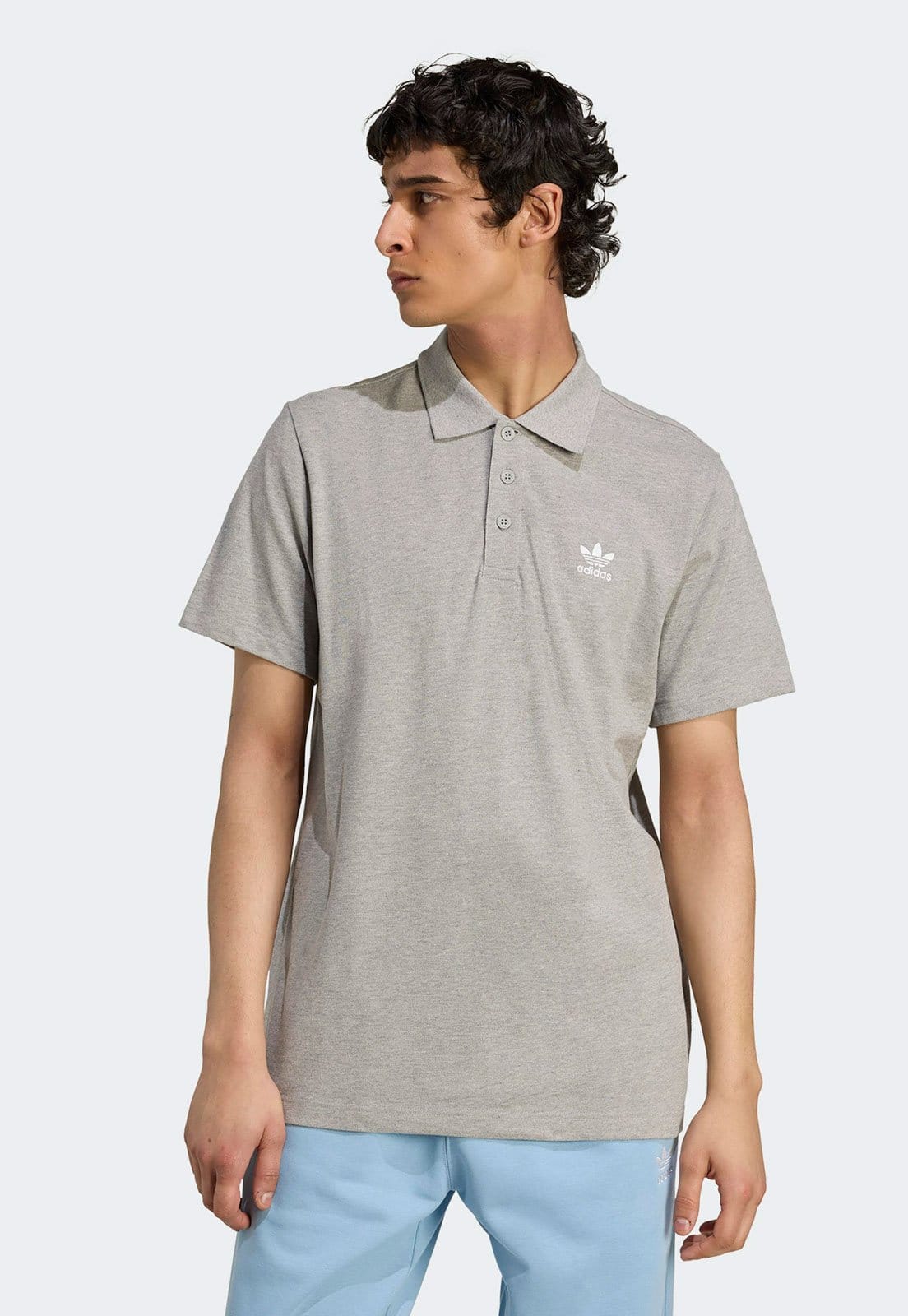 Vista principal Camisa Polo adidas Originals Reta Essentials adidas Originals cinza
