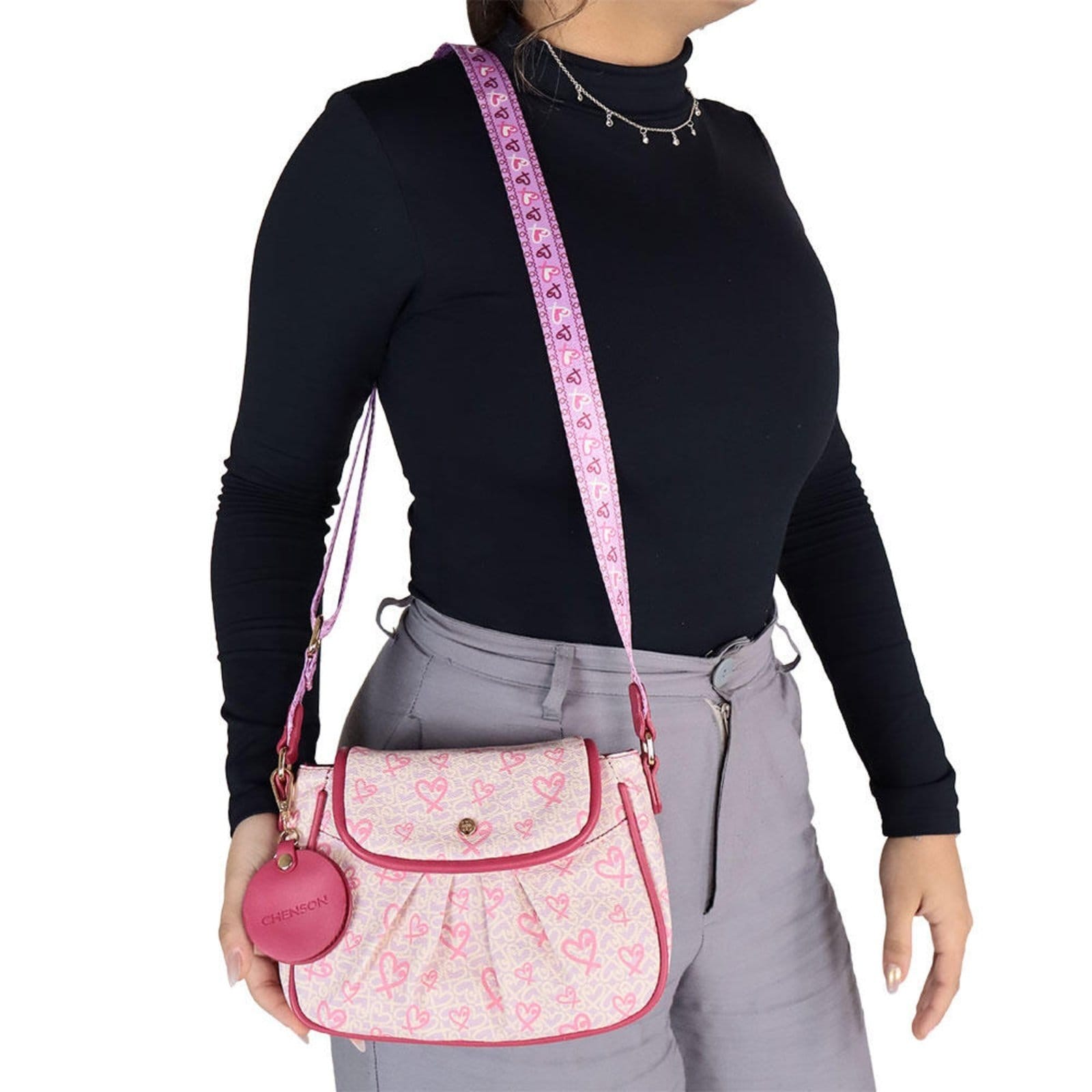 Vista 2 Bolsa Feminina Transversal Chenson Cg84964 1824964 Chenson lilás