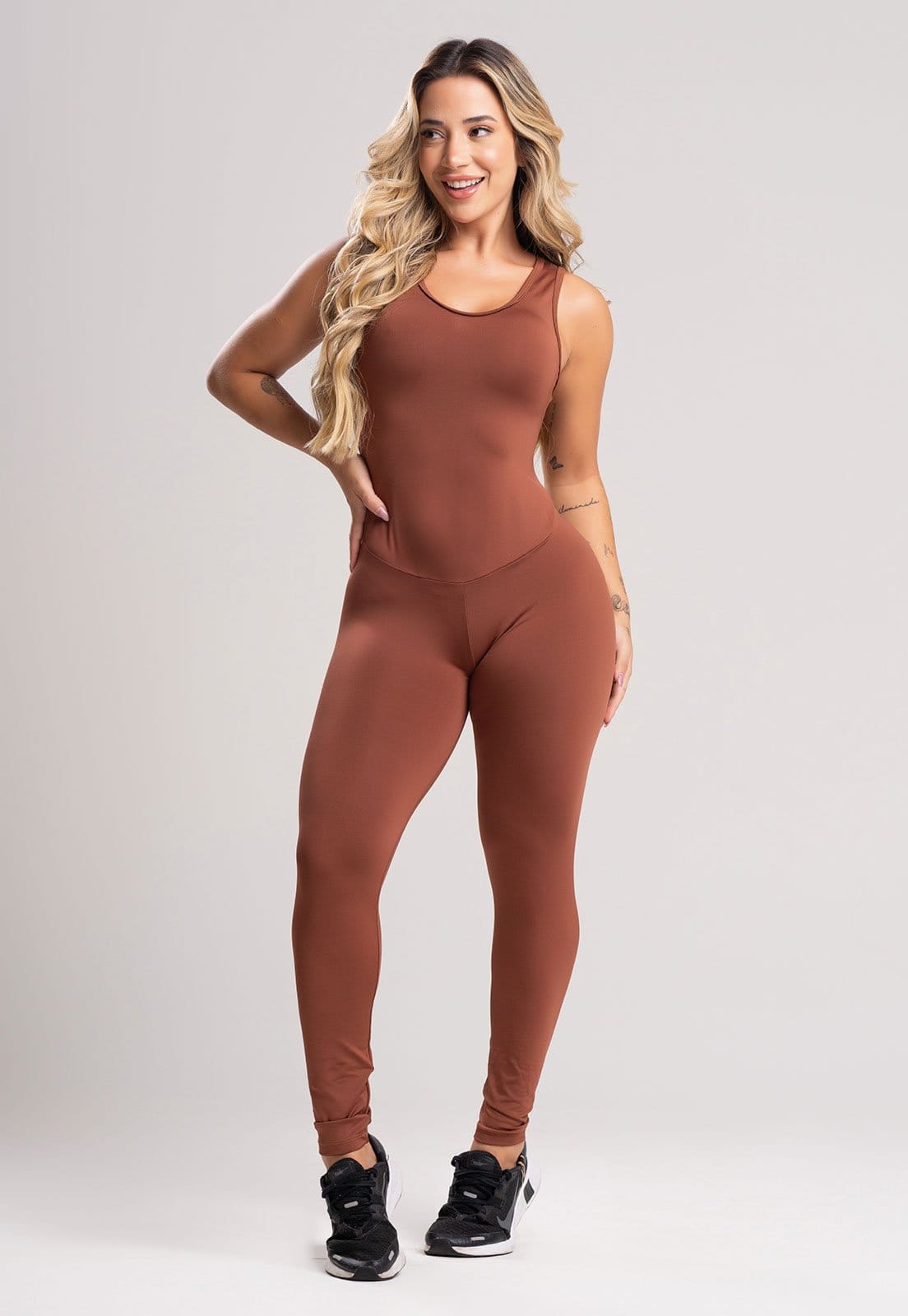 Macacão MVB Modas Longo Suplex Fitness Estampado Marinho