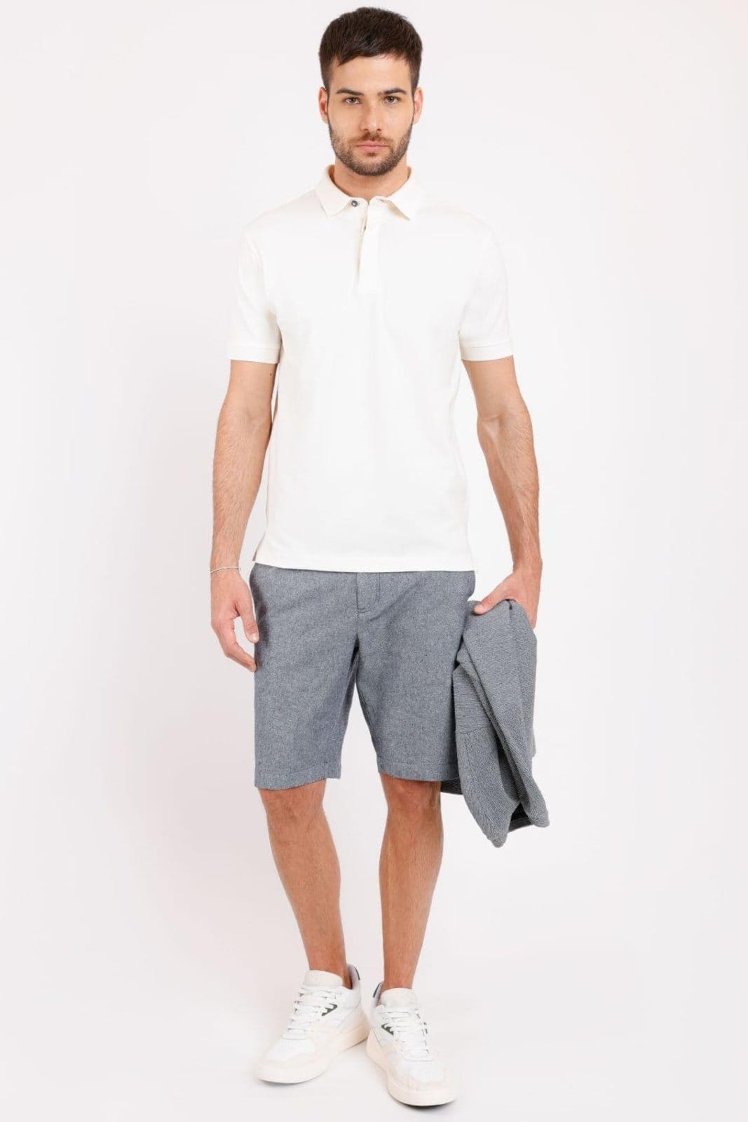 Vista 2 Polo Aramis Manga Curta Piquet Color Fix Off White Aramis incolor white