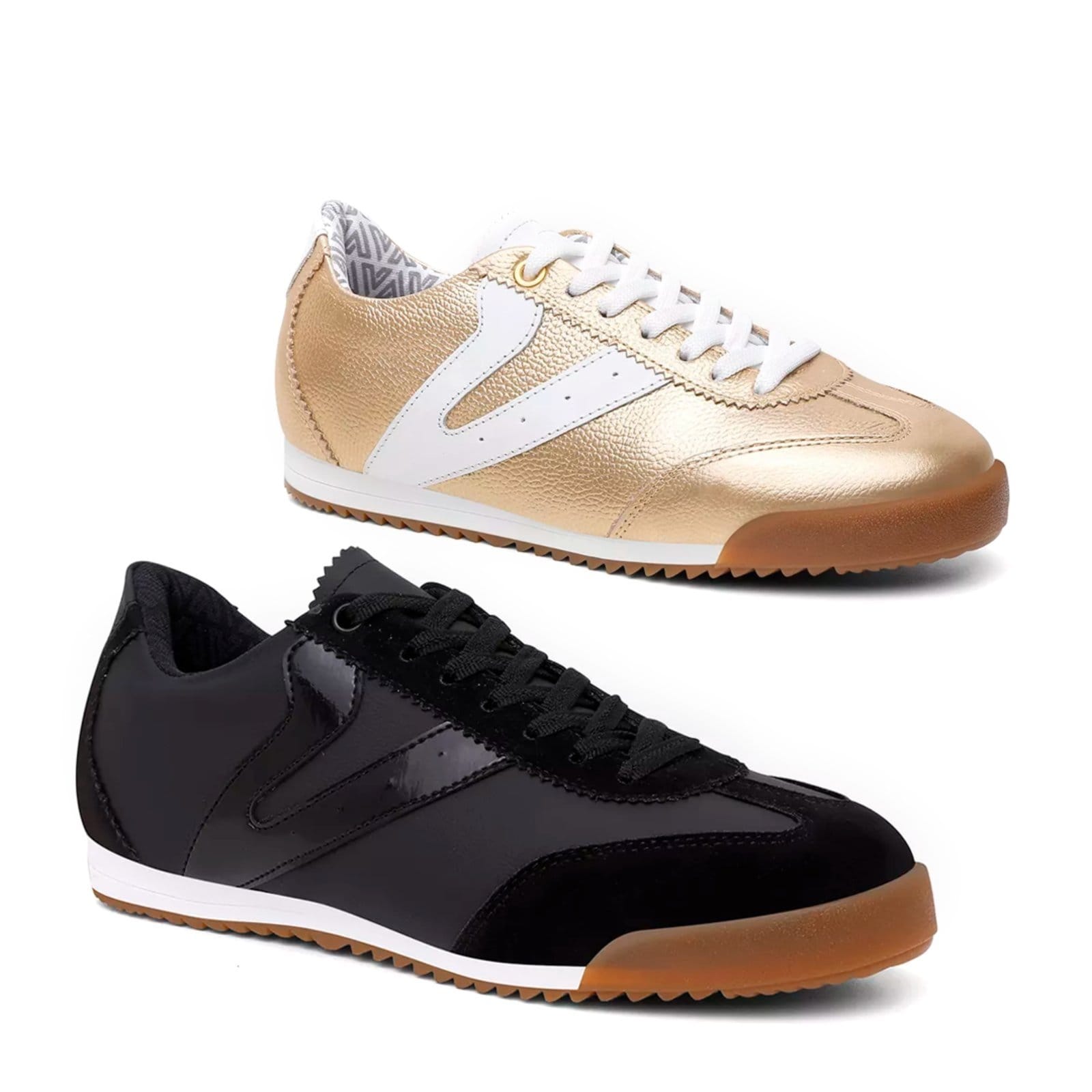 Kit 2 Tênis Feminino Vittal Couro Legítimo Naomi Casual Clássico Retrô e