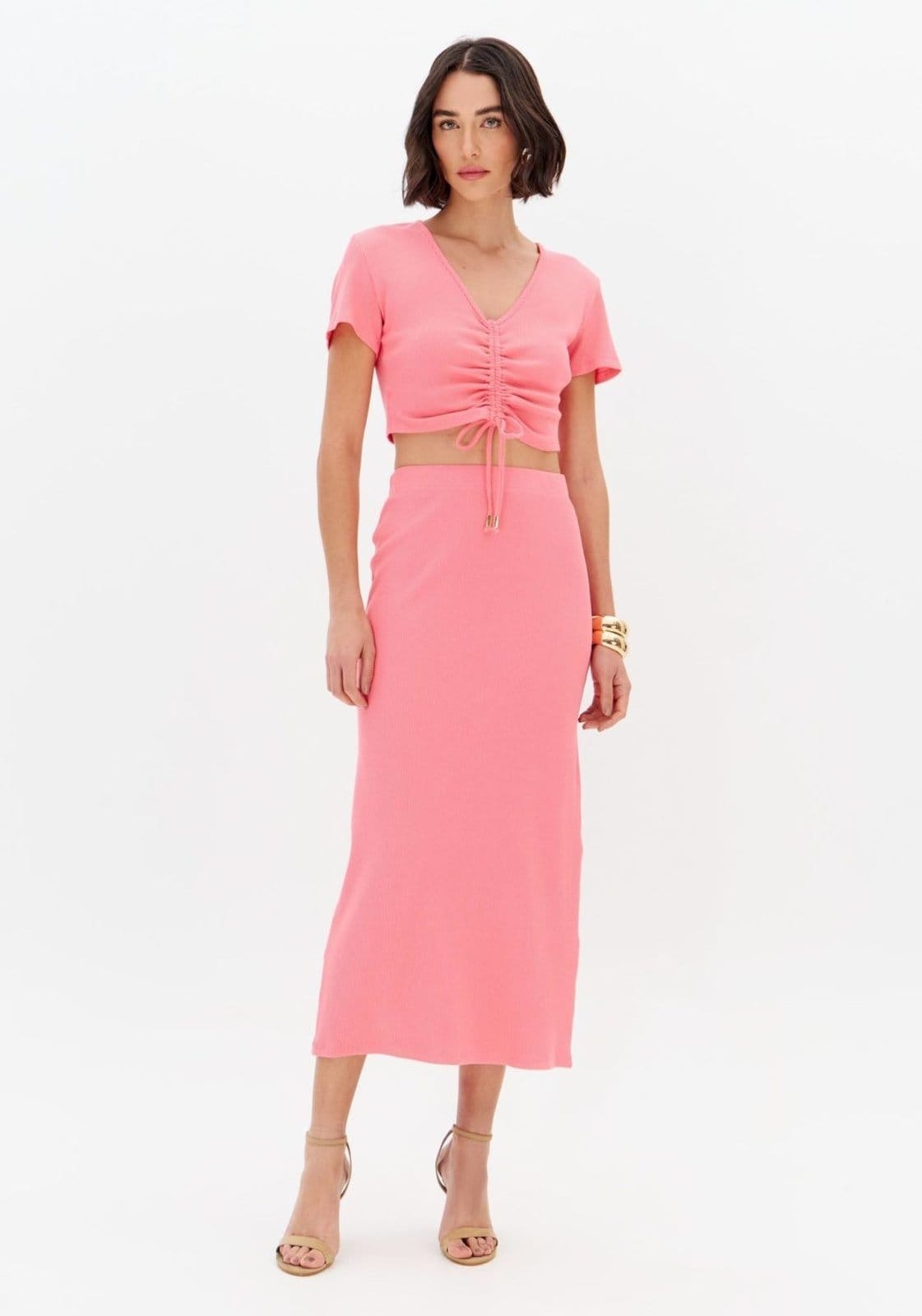 Saia Super Midi Cintura Alta