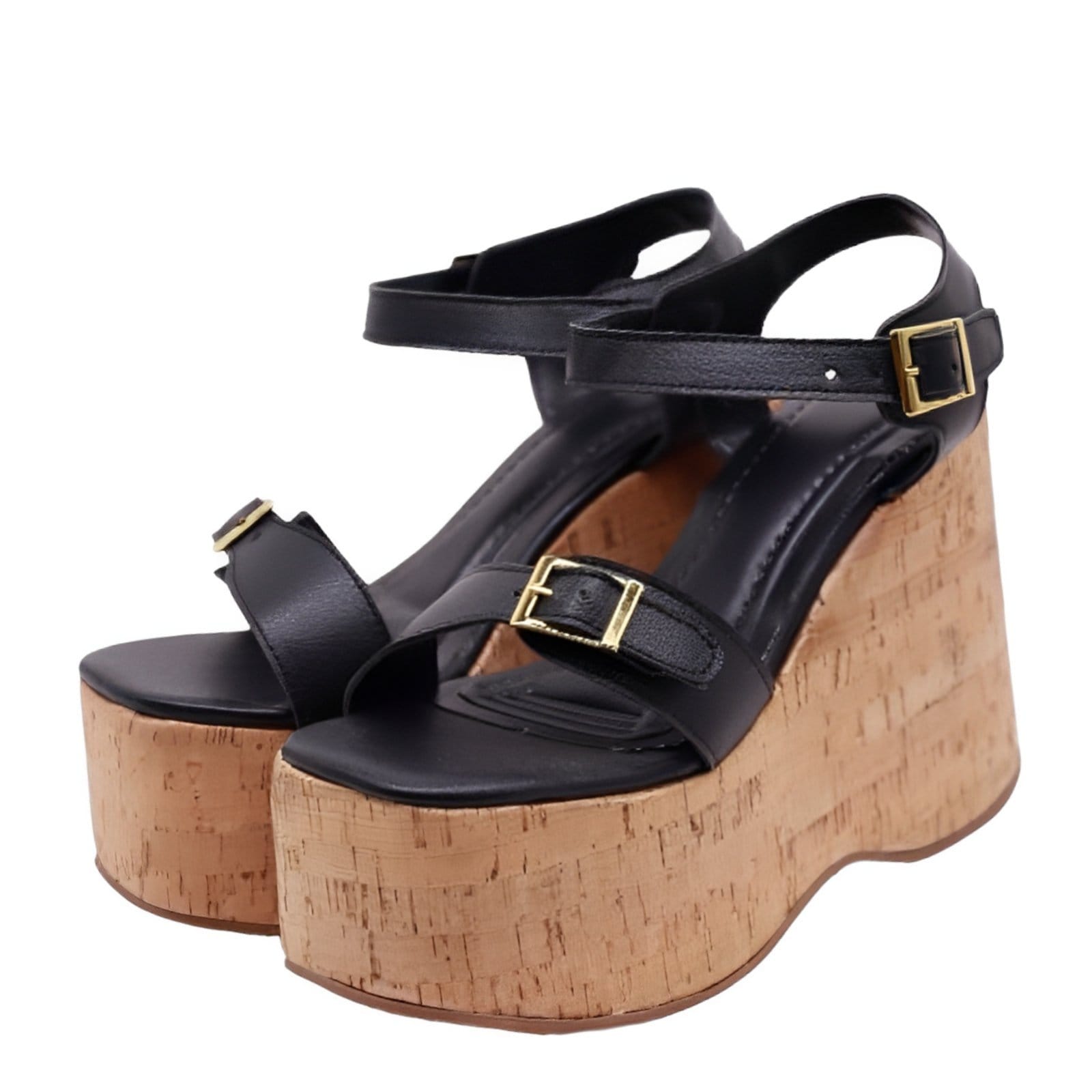 Sandália Feminino Anabela Flor Da Pele Cortiça Plataforma 182176 Floter