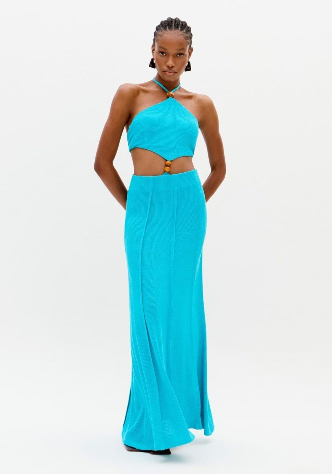 Saia Longa Evasê Com Cintura Alta