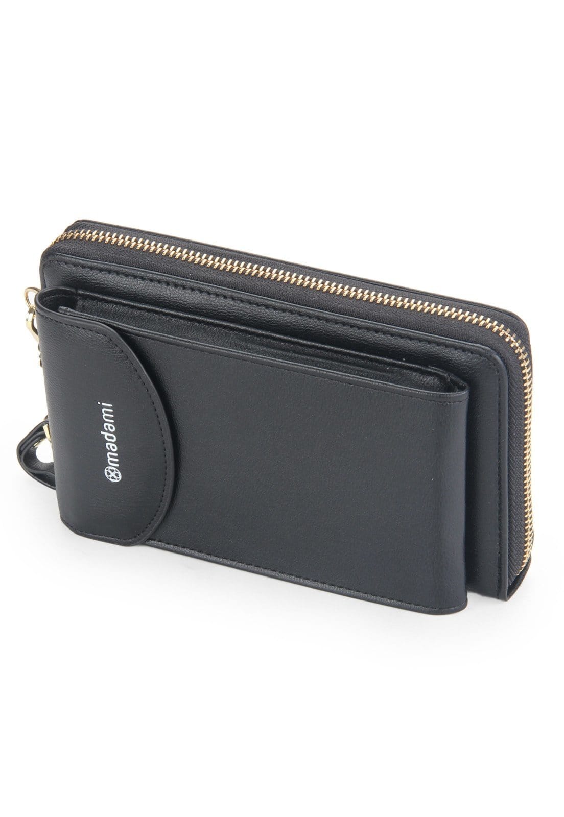 Vista 2 Carteira Transversal Alça Regulavel Dia a dia Madami preto