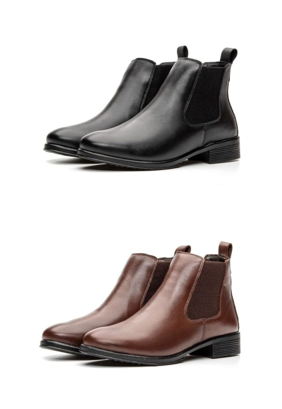 Vista principal KIT 02 Botas de Couro Feminina Chelsea Cano Curto Peccato DFT KIT Farm Preto/Marrom Peccato multicolorido